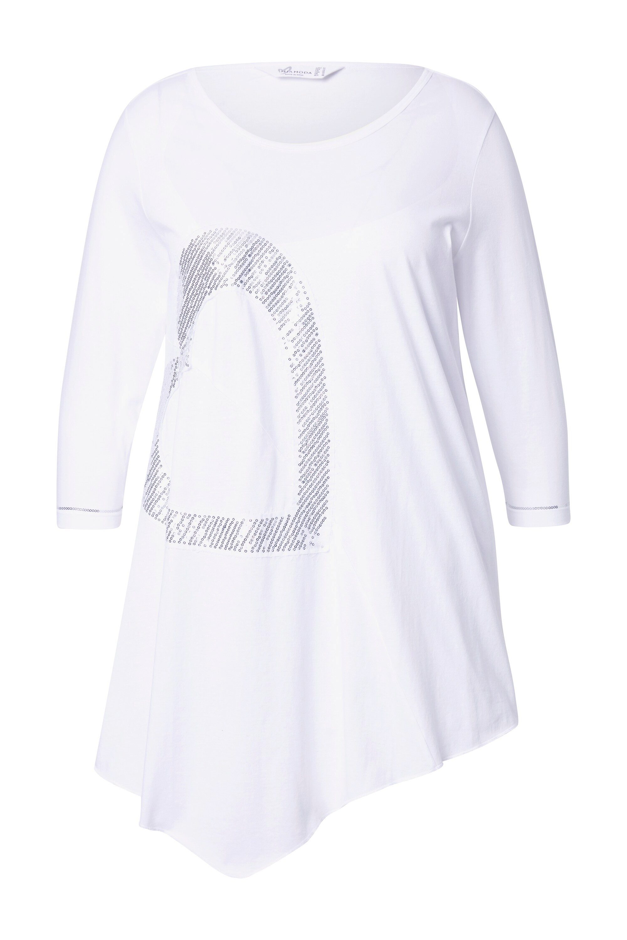 MIAMODA T-Shirt T-Shirt A-Linie Paillettenherz Zipfelsaum günstig online kaufen