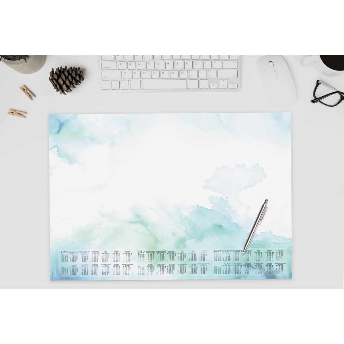 Thumbnail - Sigel Schreibtischunterlage Schreibunterlage Watercolor Sea 3-Jahres-Kalendarium 595x410mm 30 Blat