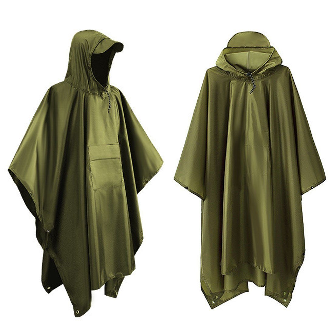 Regenponcho Umhang einteiliger Poncho, Poncho, Tragbarer 1 DÖRÖY Braun Camping in Poncho 3