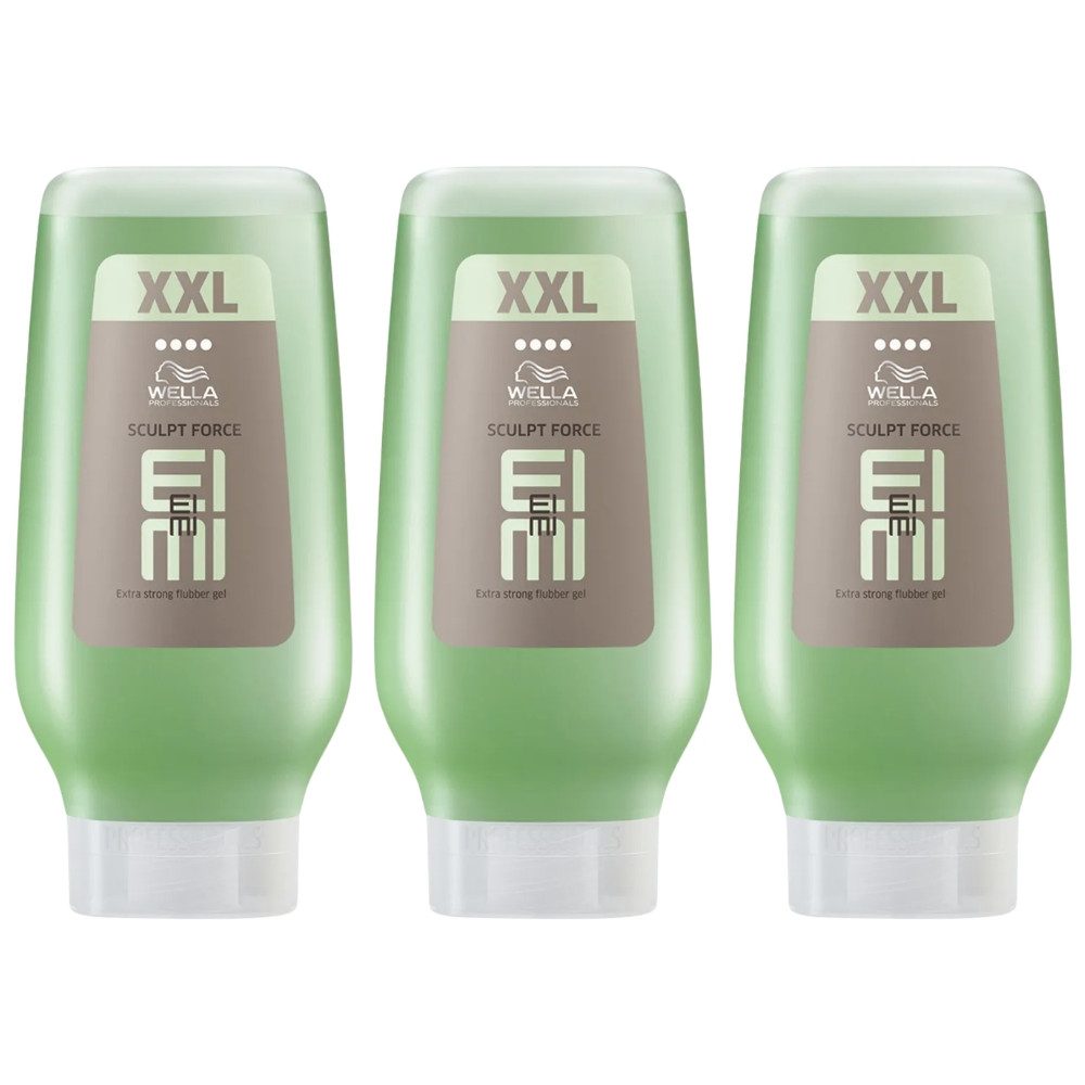 Wella Professionals Haargel EIMI Sculpt Force XXL Flubber Gel 250ml Extra Stark UV Schutz, Spar-Set, 3er-Pack