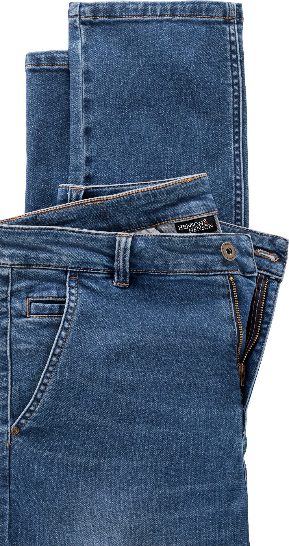 HENSON&HENSON Chinohose Dehnbarer Komfortbund