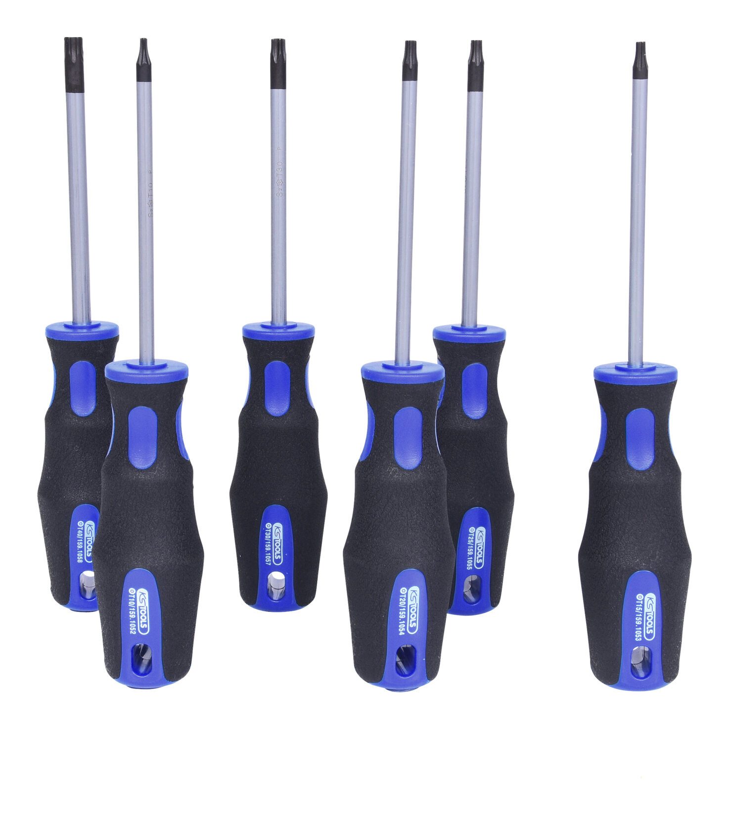 KS Tools Schraubendreher ERGOTORQUEplus, (6 St), Satz, 6-teilig, Torx mit Bohrung