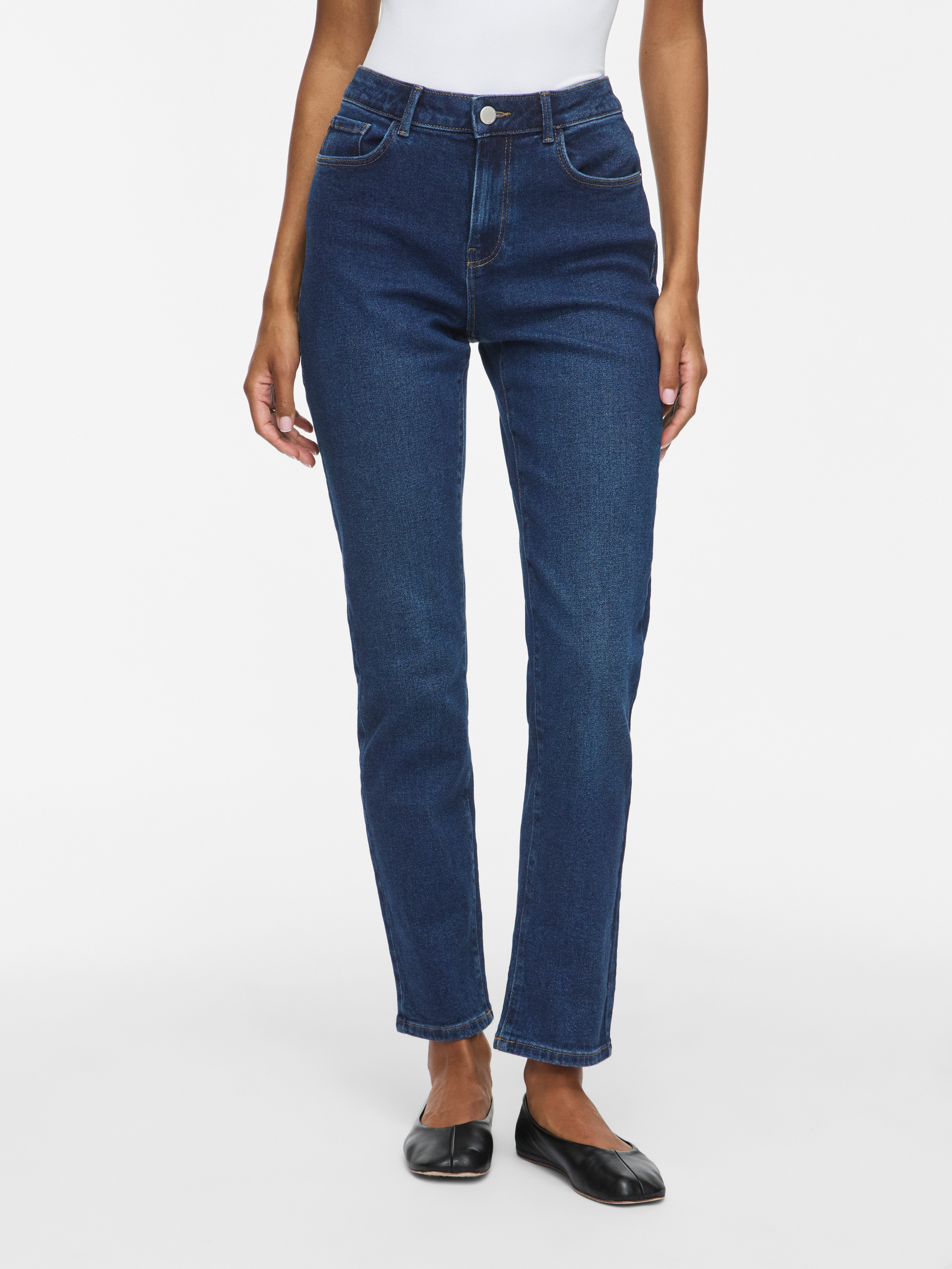 Vila Straight-Jeans VIALICE RW STRAIGHT JEANS DBD SOL30-NOOS Baumwollmischung, straight fit, regular waist