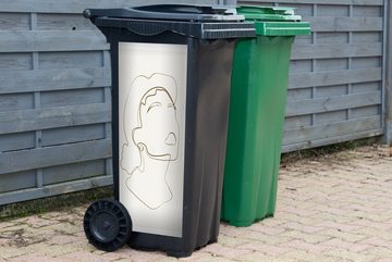 MuchoWow Wandsticker Frauen - Linienkunst - Minimalismus (1 St), Mülleimer-aufkleber, Mülltonne, Sticker, Container, Abfalbehälter