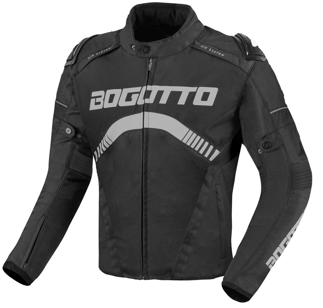 Black/Grey Boomerang Motorradjacke wasserdichte Bogotto Motorrad Textiljacke