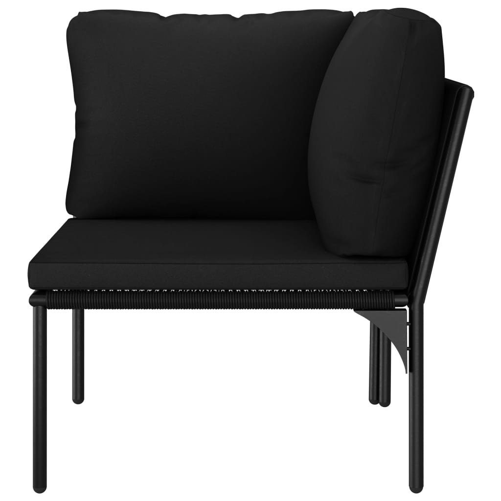 Lounge Set 6-tlg Loungemöbel mit vidaXL Garten-Essgruppe PVC Schwarz Garten Auflagen