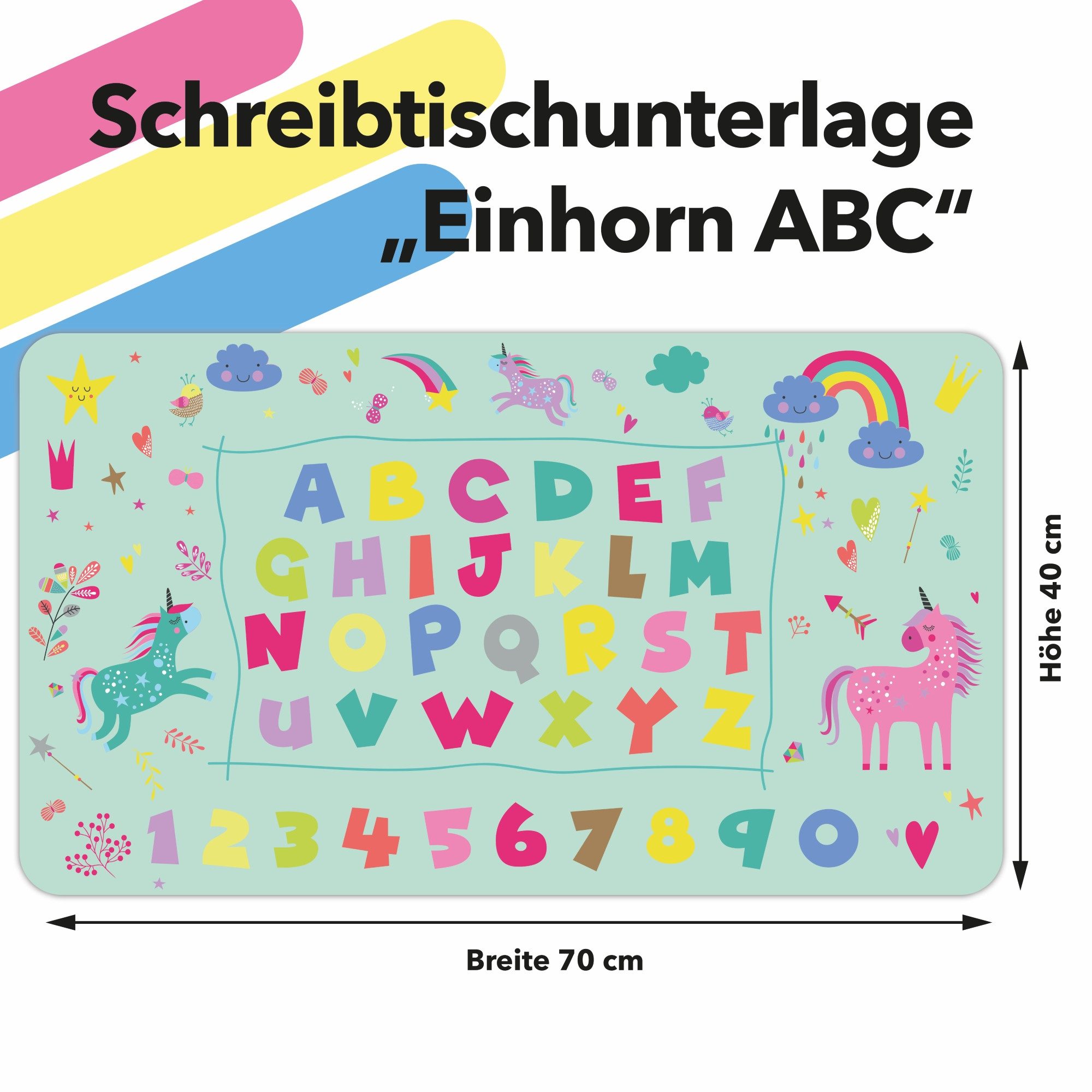 Lineo Schreibtischunterlage Malunterlage für Kinder abwischbar, (1 tlg., XXL Kinder-Tisch-Unterlage)