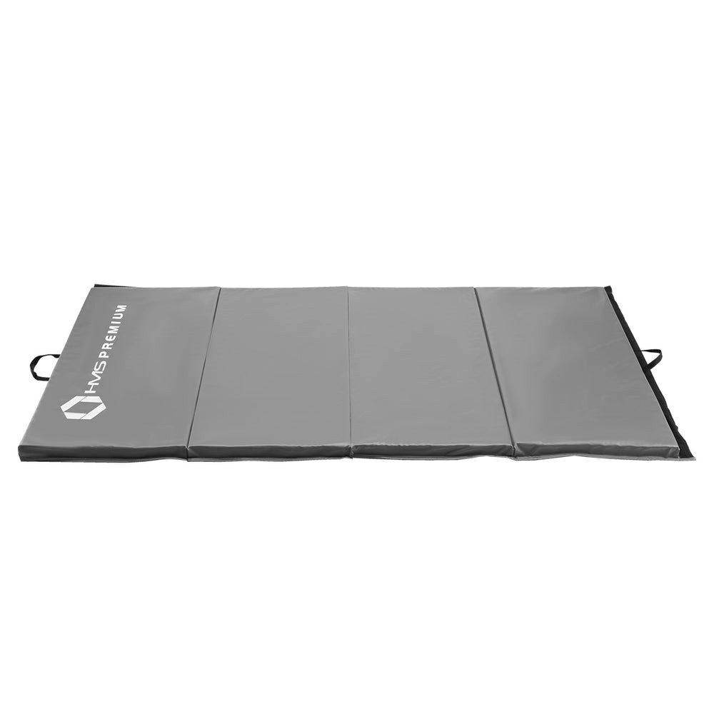 HMS Premium Gymnastikmatte Sportmatte Yogamatte 240 cm (Spar-Set, 1-St., faltbar), Vierfach klappbar mit stabilen Griffen für platzsparende Aufbewahrung