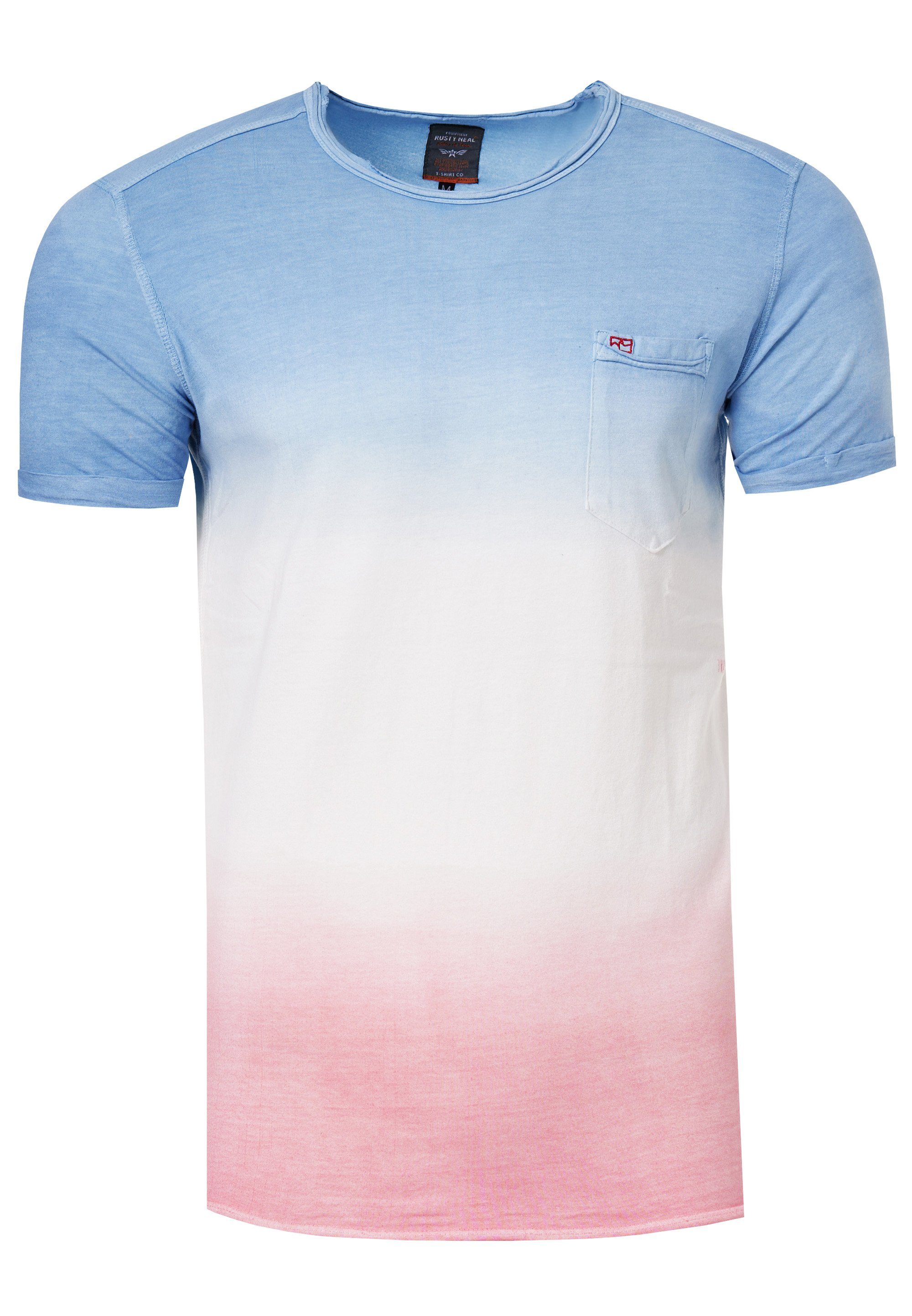 blau-rosa Rusty Used-Optik T-Shirt toller Neal in