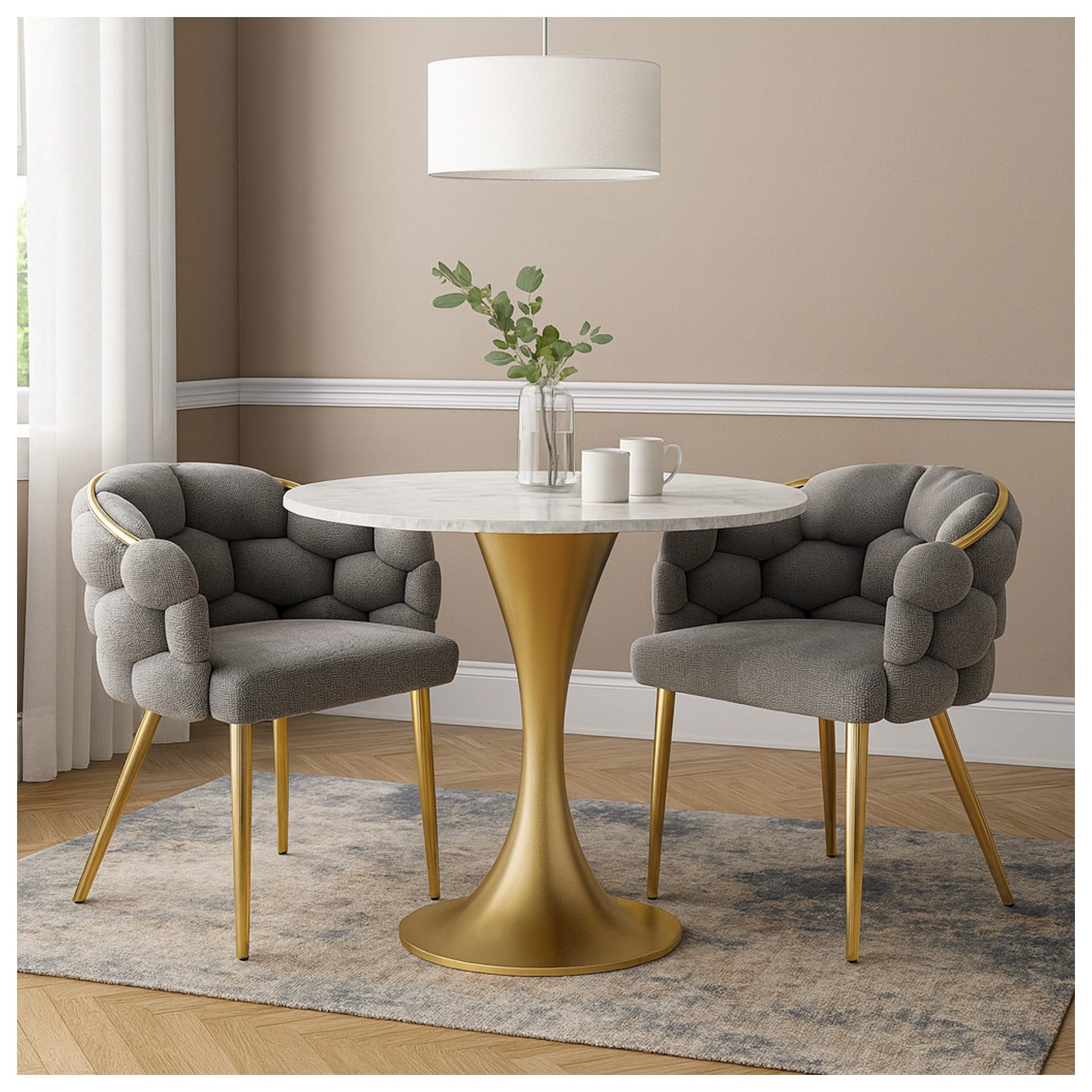 HTI-Living Esszimmerstuhl Stuhl Alsen Gold Grau günstig online kaufen