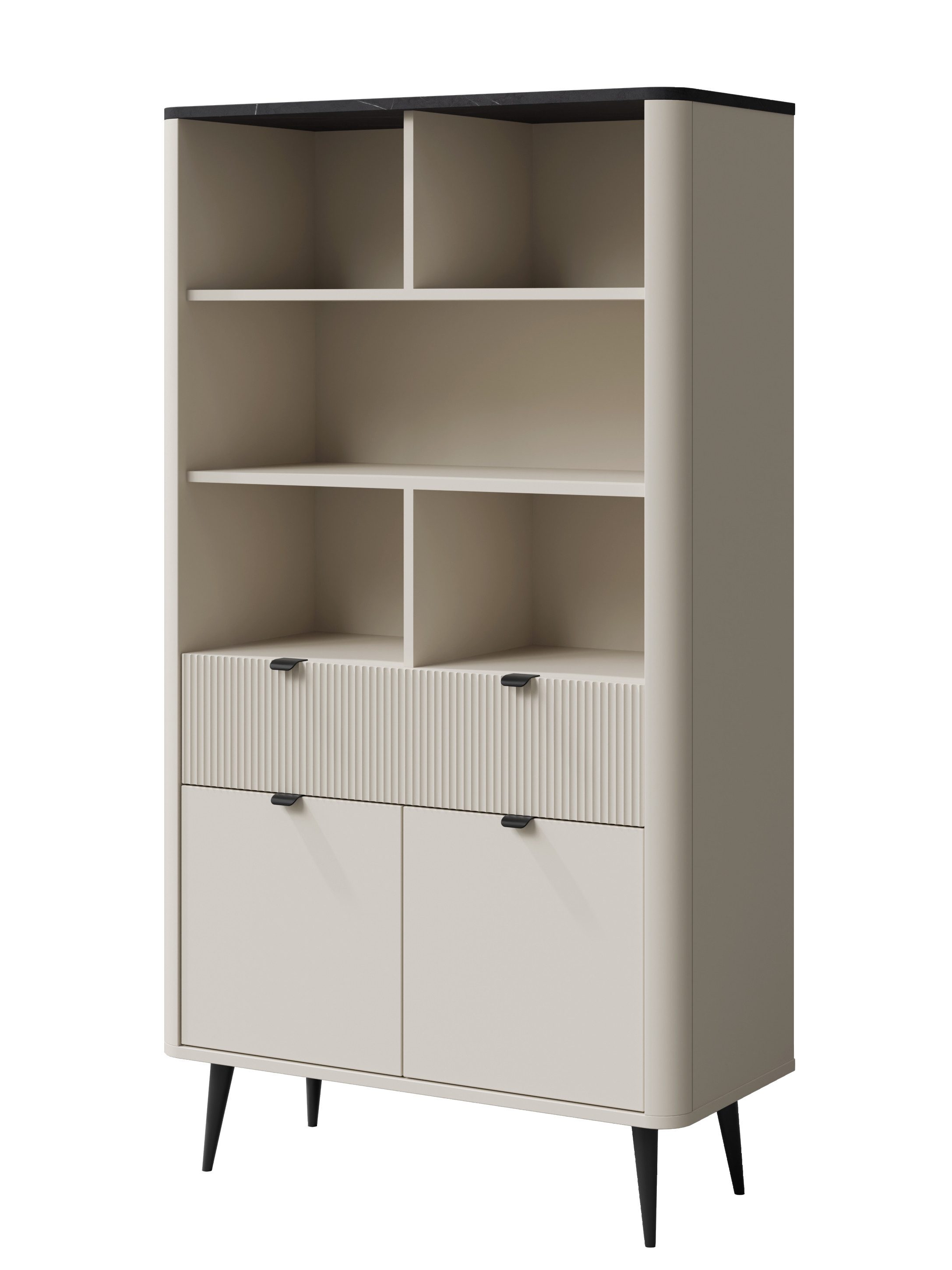 Compleo Bücherregal mit Schublade, Elegant design, Metallgriffe LILIA, Breite: 90 cm
