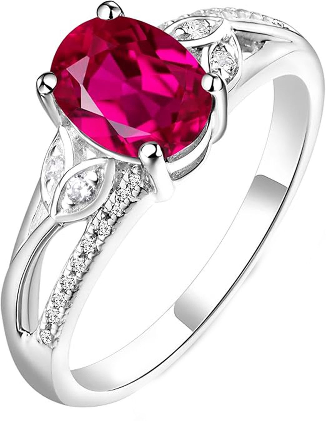 Jumpeak Diamantring 1.75ct Im Labor gezüchtete Rubine/Saphir/Smaragd,Diamant Ring Damen, Ring mit Stein,Diamantring 585 Gold,Eheringe,Geschenk für Frau