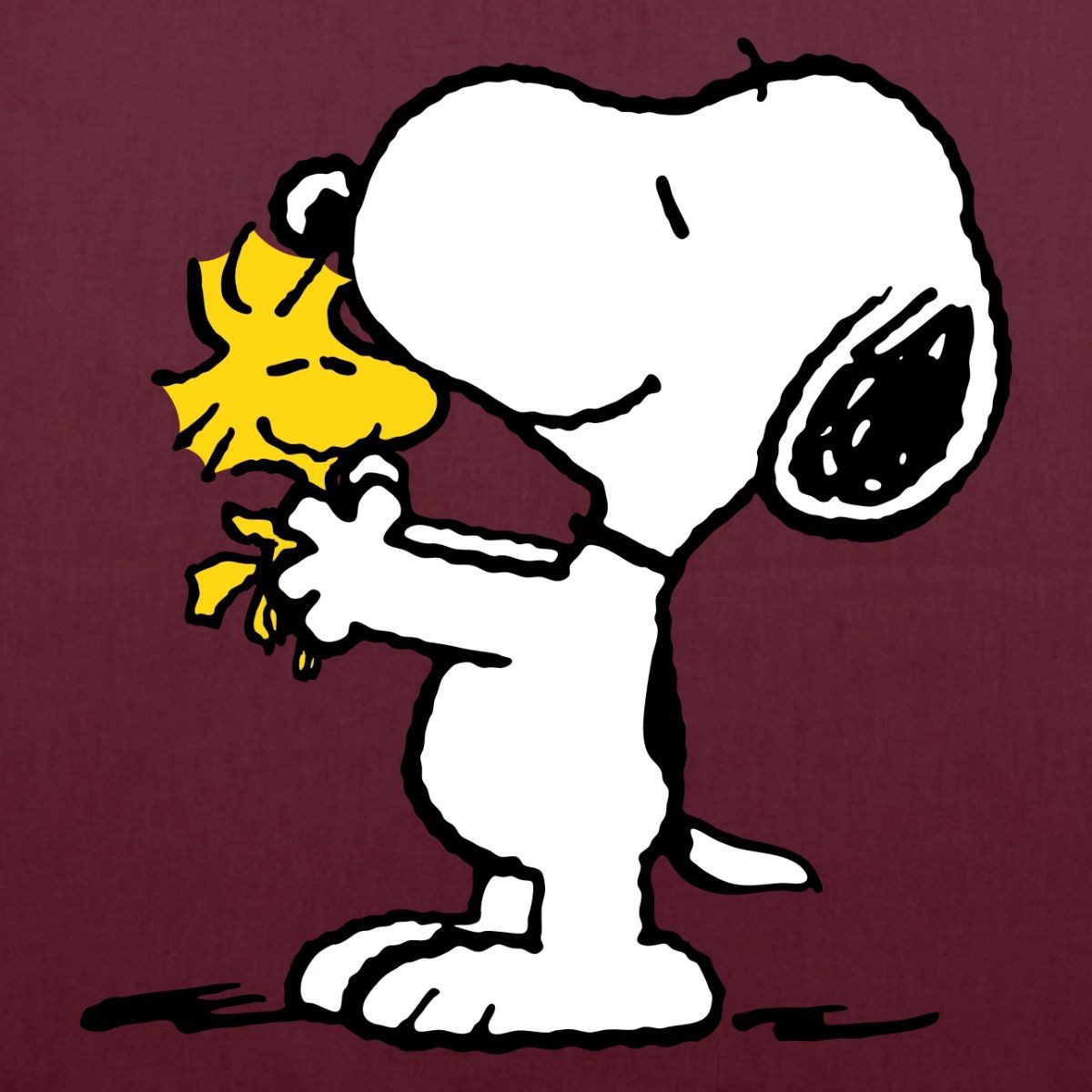 Spreadshirt Henkeltasche Peanuts Snoopy Und Woodstock Stoffbeutel (1-tlg)