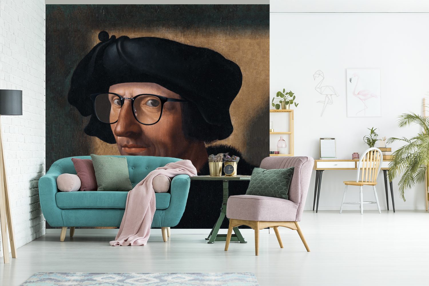 Wohnzimmer bedruckt, oder Porträt, MuchoWow Brille Wandtapete Matt, - Schlafzimmer, - Fototapete Vinyl (5 Tapete Kunst für St),