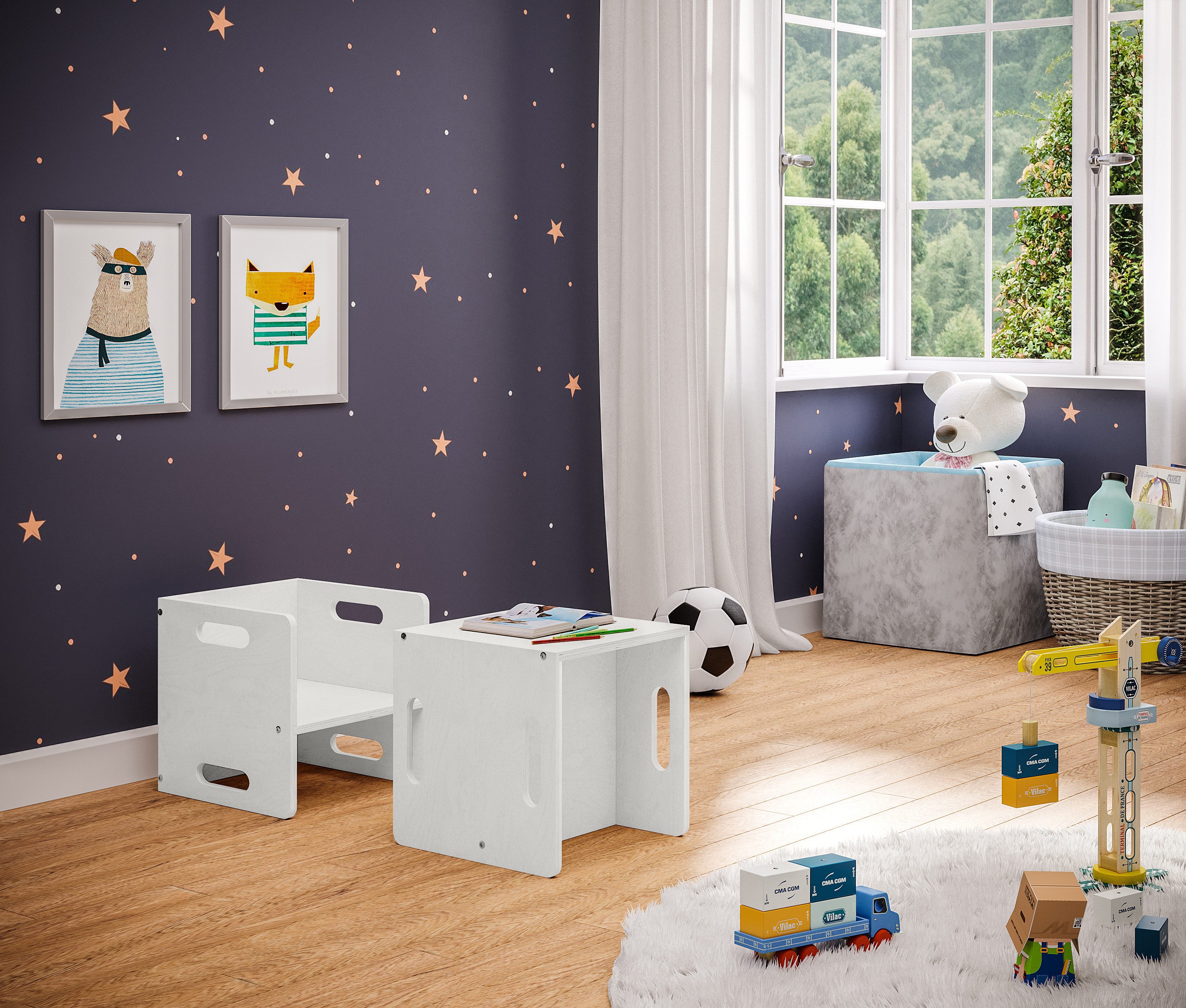 Bellabino Kindersitzgruppe Aki, (2x Stuhl), weiß, günstig online kaufen