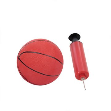 XDeer Doppelschaukel Kinder Schaukel aus Kunststoff Einzelschaukel, mit Metallrahmen Basketball Basketballkorb Rutsche