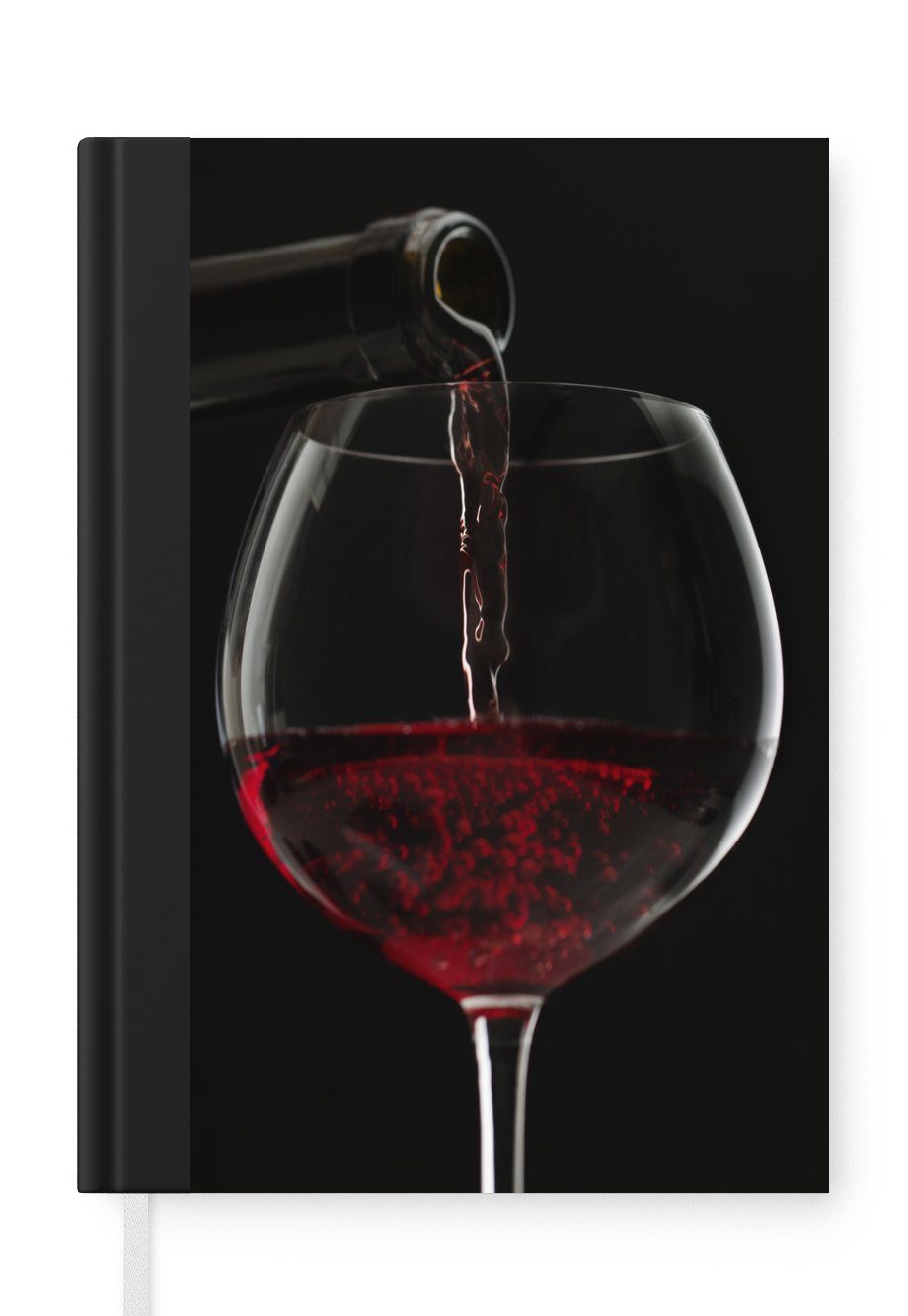MuchoWow Notizbuch Bild von Rotwein, der in ein Weinglas gegossen wird, Journal, Merkzettel, Tagebuch, Notizheft, A5, 98 Seiten, Haushaltsbuch