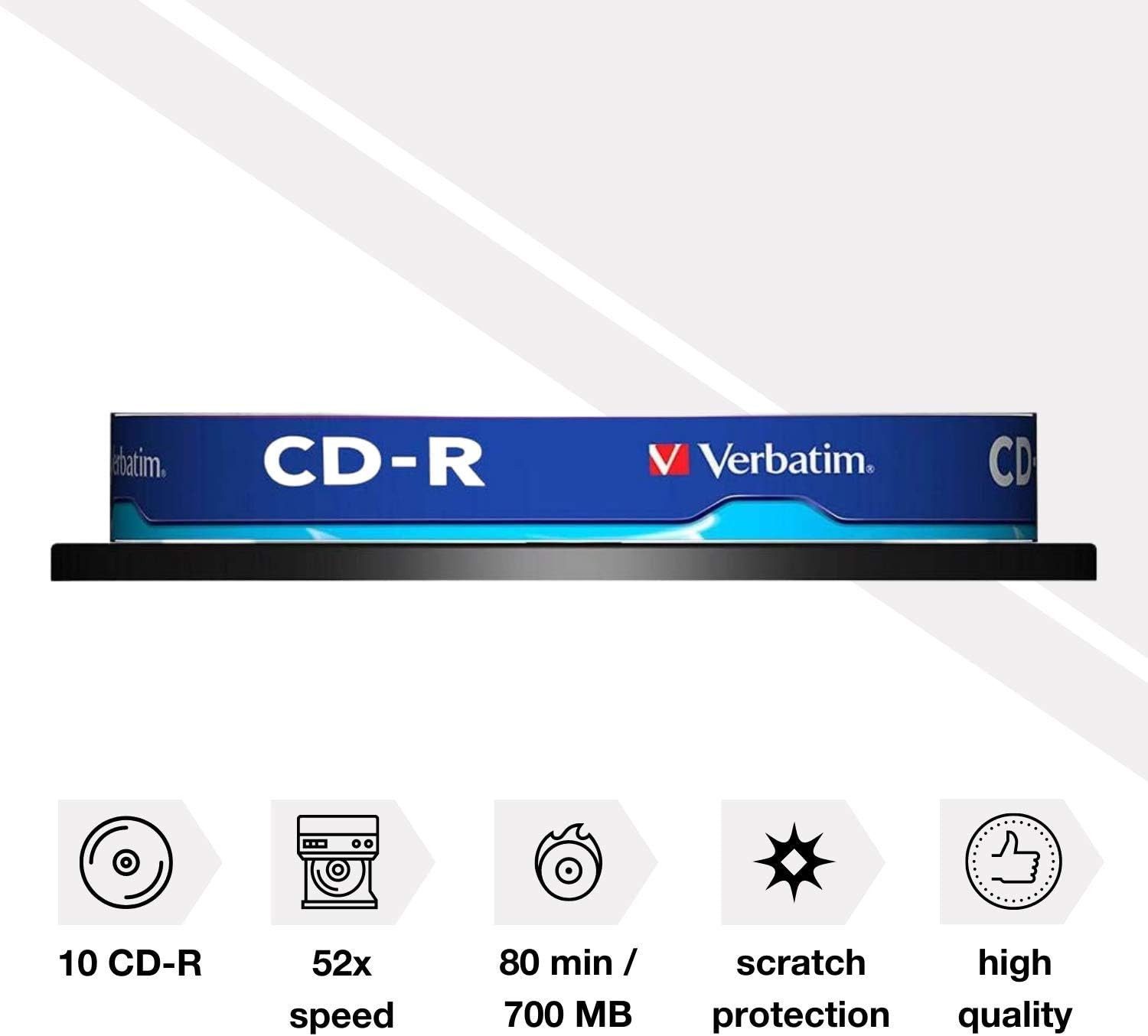 Verbatim CD-Rohling CD-R Medien 80Min/700MB/52x zuverlässige Datensicherung
