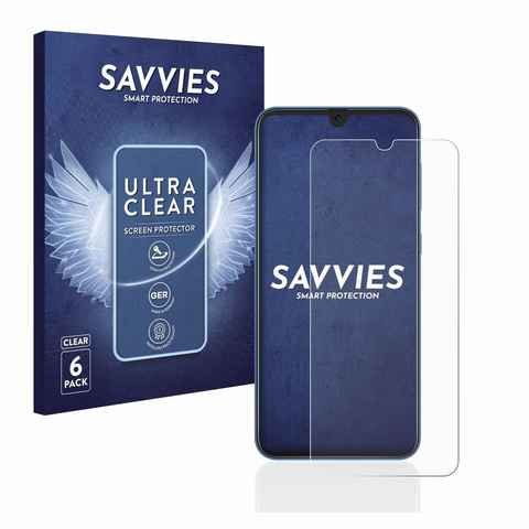 Savvies Schutzfolie für Samsung Galaxy A50, Displayschutzfolie, 6 Stück, Folie klar