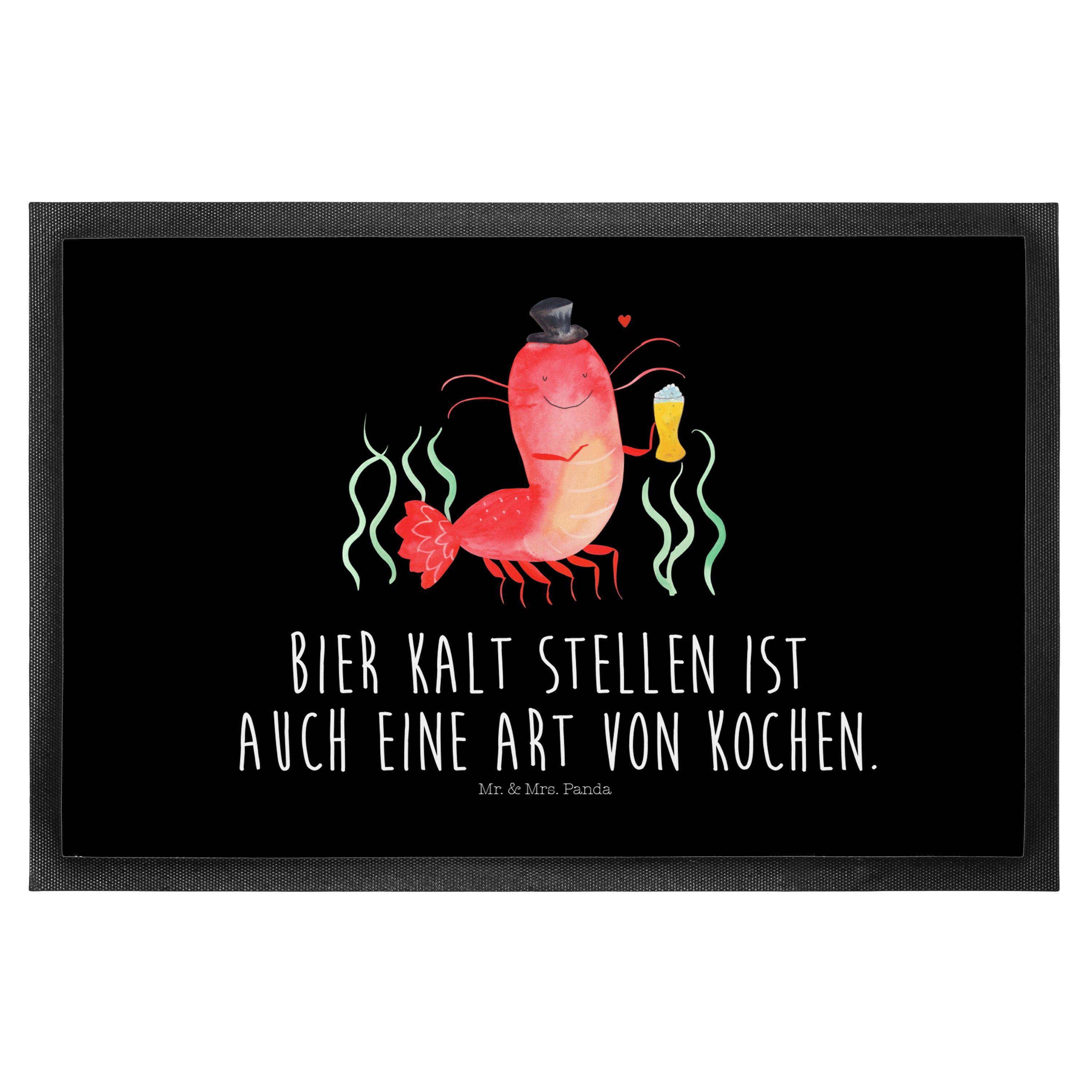 Mr. & Mrs. Panda Fußmatte Hummer Weizen, Bodenvorleger 50 x 75 cm, Schwarz, Wirtschaft, Schmutz, rechteckig, Höhe: 50 mm, Bodenvorleger fußmatte Türmatte