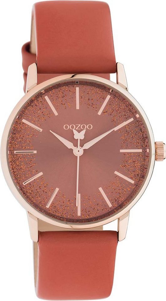 OOZOO Quarzuhr C10934, Metallgehäuse, roségoldfarben IP-beschichtet, Ø ca.  35 mm