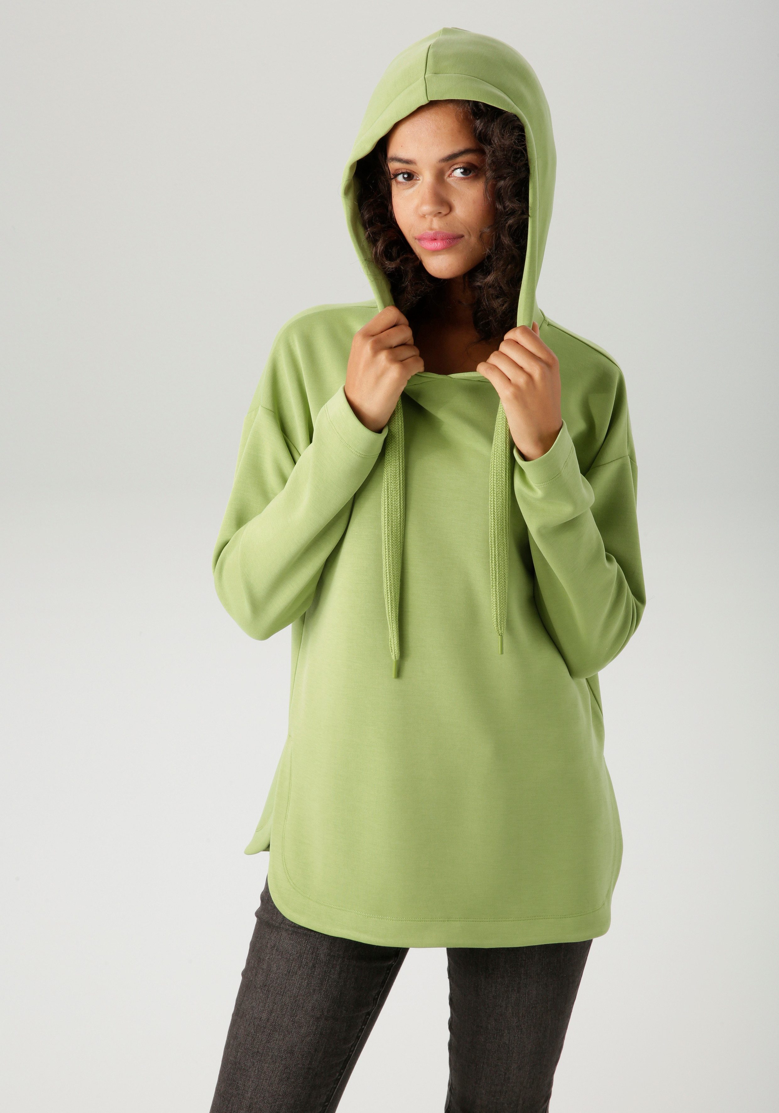 Aniston CASUAL Sweatshirt mit Bindeband an der Kapuze günstig online kaufen