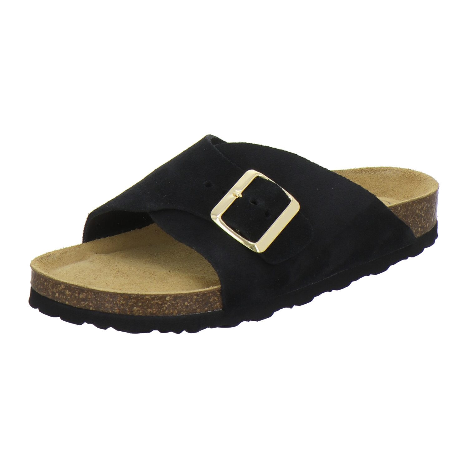 AFS-Schuhe 215097 Sommer Pantolette für Damen mit Fußbett, bequeme Sandalen aus Leder