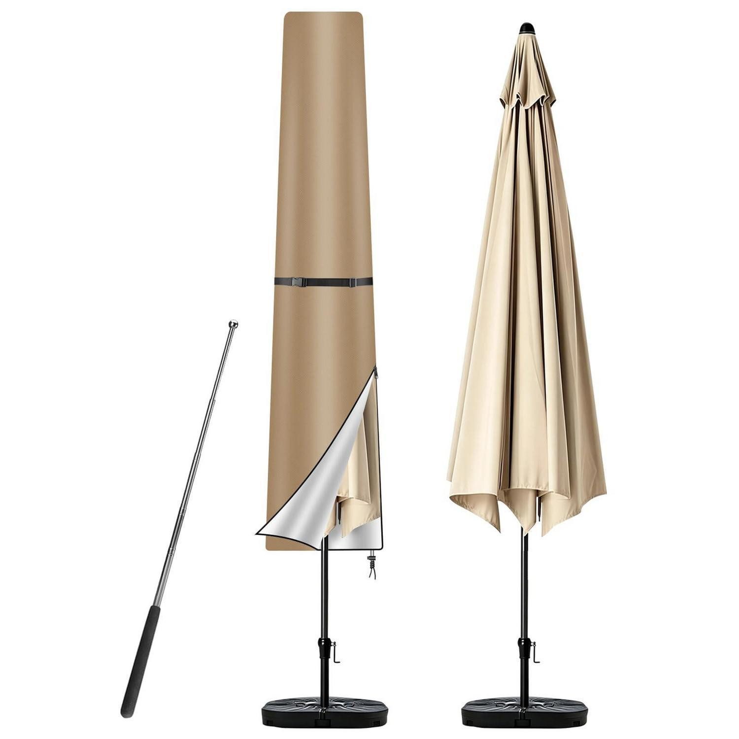 LuxusKollektion Sonnenschirm-Schutzhülle Sonnenschirm Schutzhülle 170cm Khaki (1-St)
