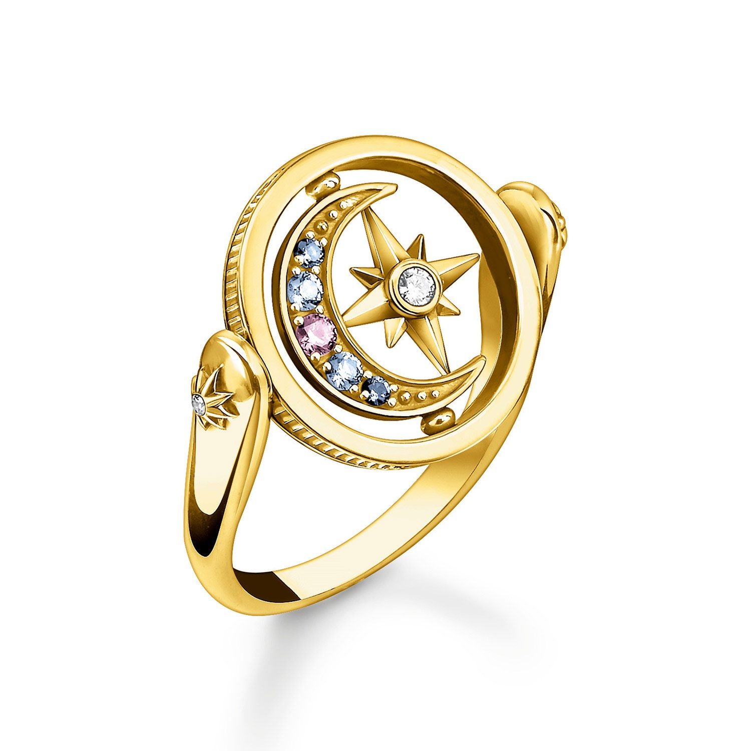THOMAS SABO Silberring DamenRoyalty Stern & Mond Goldfarben