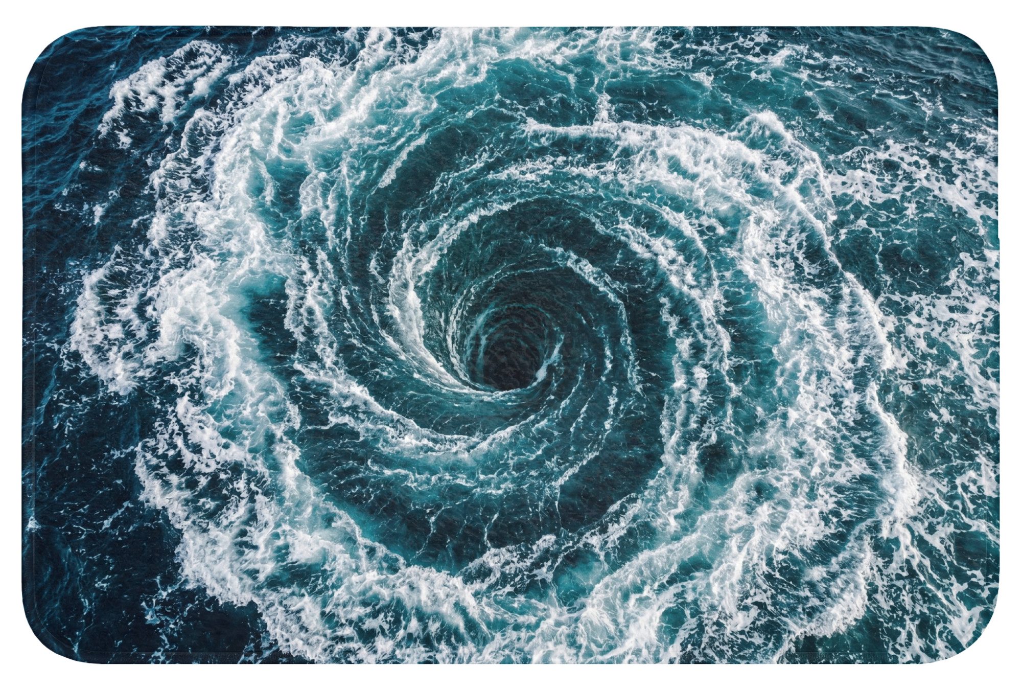 OnlyWow Badematte Ozean - Blau - Whirlpool, Höhe 10 mm, Polyester, Rechteckig, Badezimmerteppich, Badteppich, Rutschfest, Badvorleger, Waschbar