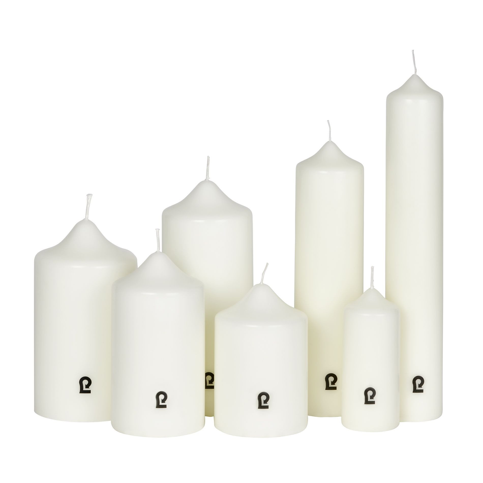 Lambert Stumpenkerze Kerze rund H 12 cm, D 8 cm getauchtelfenbein