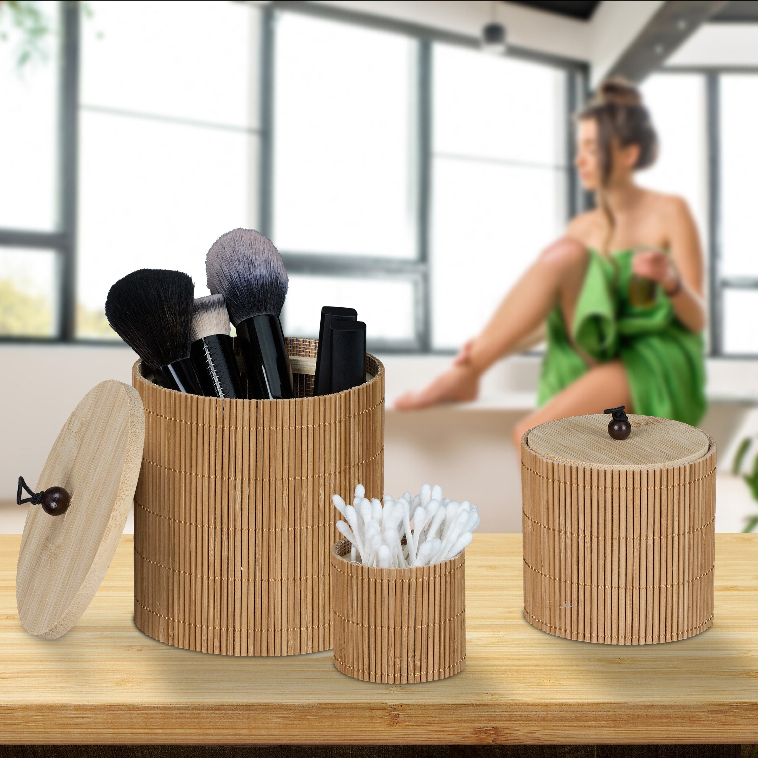 Thumbnail - relaxdays Aufbewahrungsbox 3er Set Aufbewahrungsbox mit Deckel