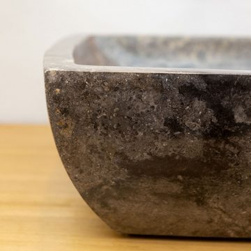 wohnfreuden Aufsatzwaschbecken Marmor Waschbecken MARA 50 cm grau rechteckig (Kein Set), 53_5853