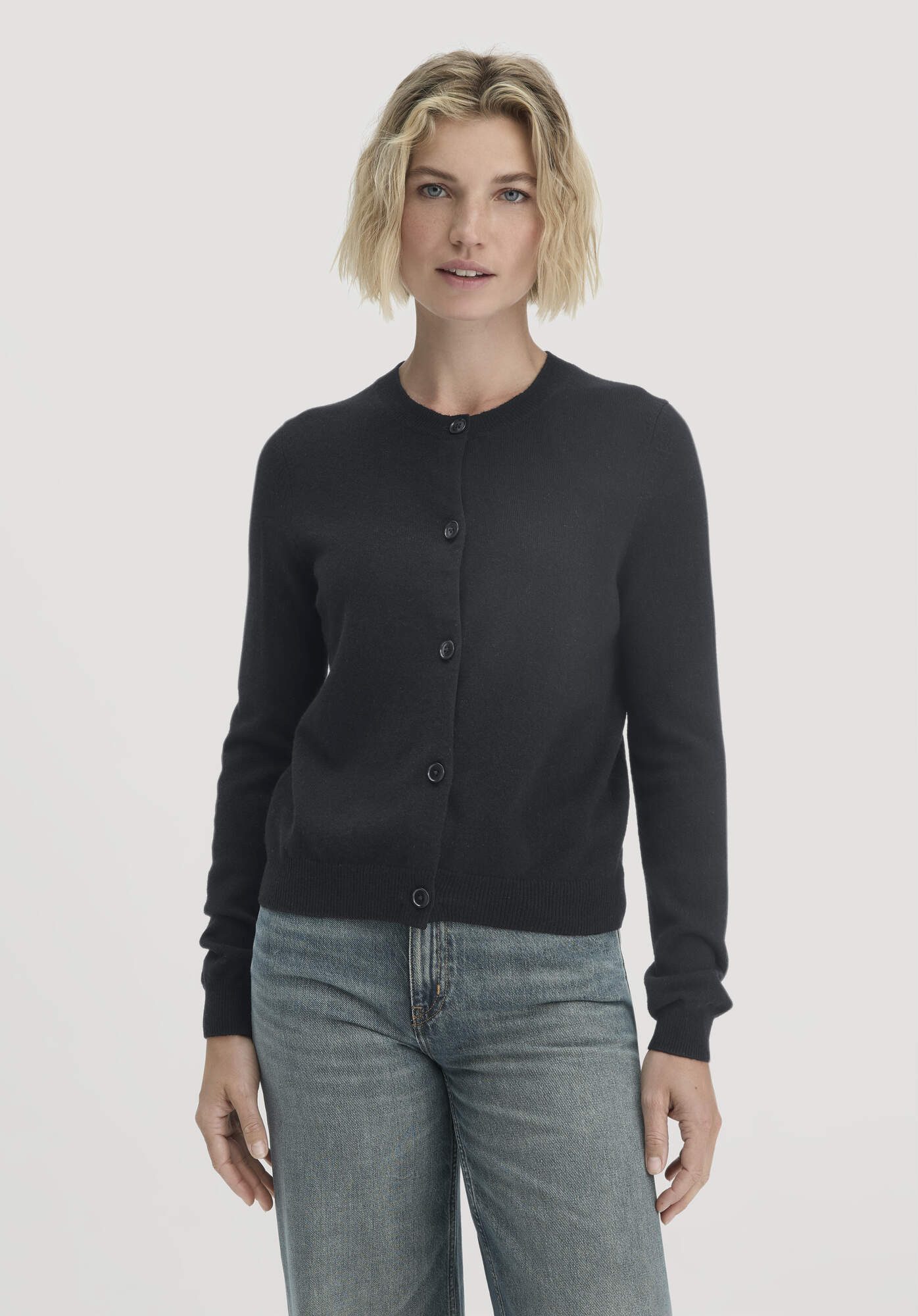 Hessnatur Strickjacke Regular aus Schurwolle mit Kaschmir (1-tlg) günstig online kaufen