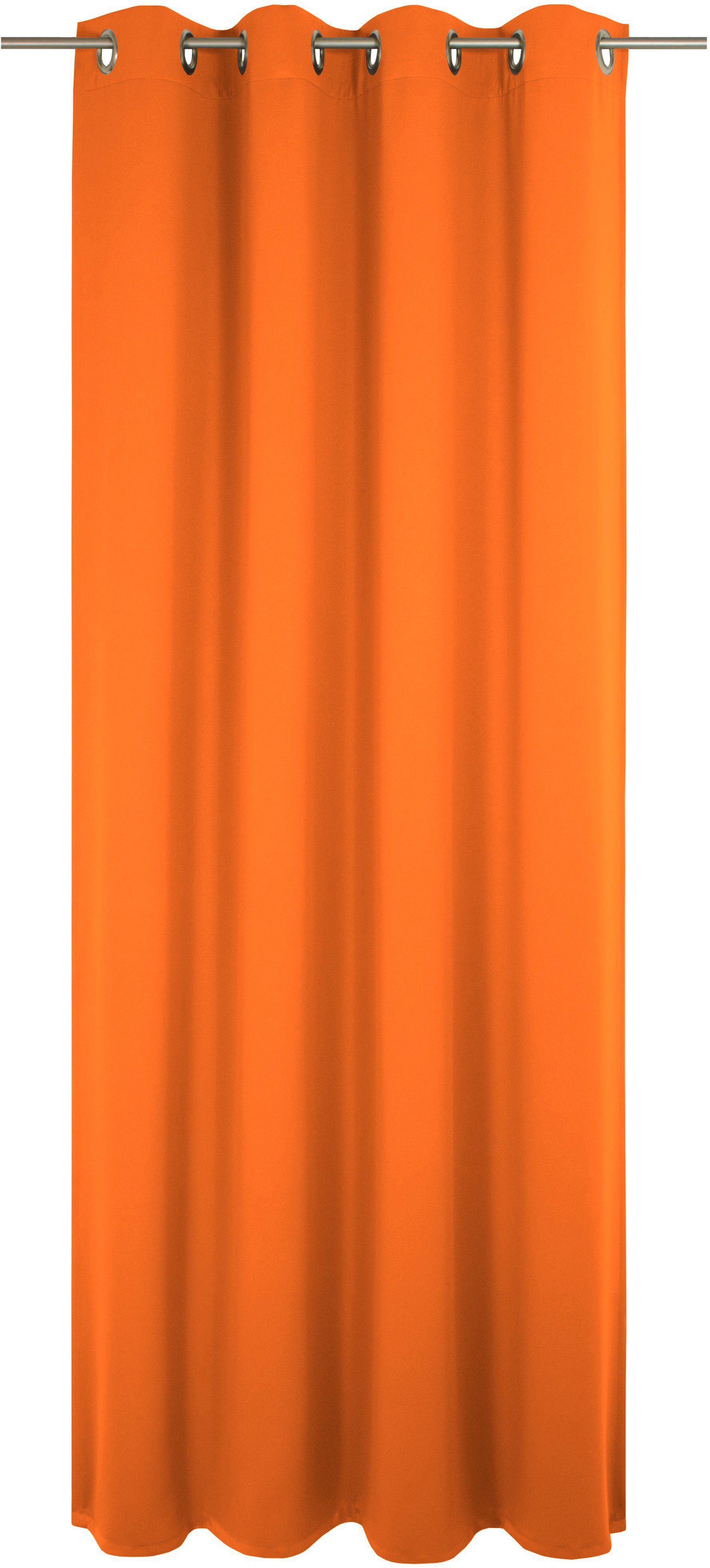 Vorhang Umea, Wirth, blickdicht, Ösen Jacquard (1 orange St)