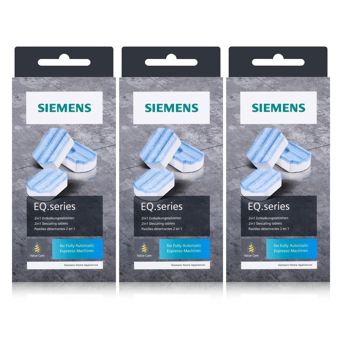 SIEMENS 3x Siemens EQ.series TZ80002A Entkalkungstabletten 2in1 für Kaffeevoll Entkalker