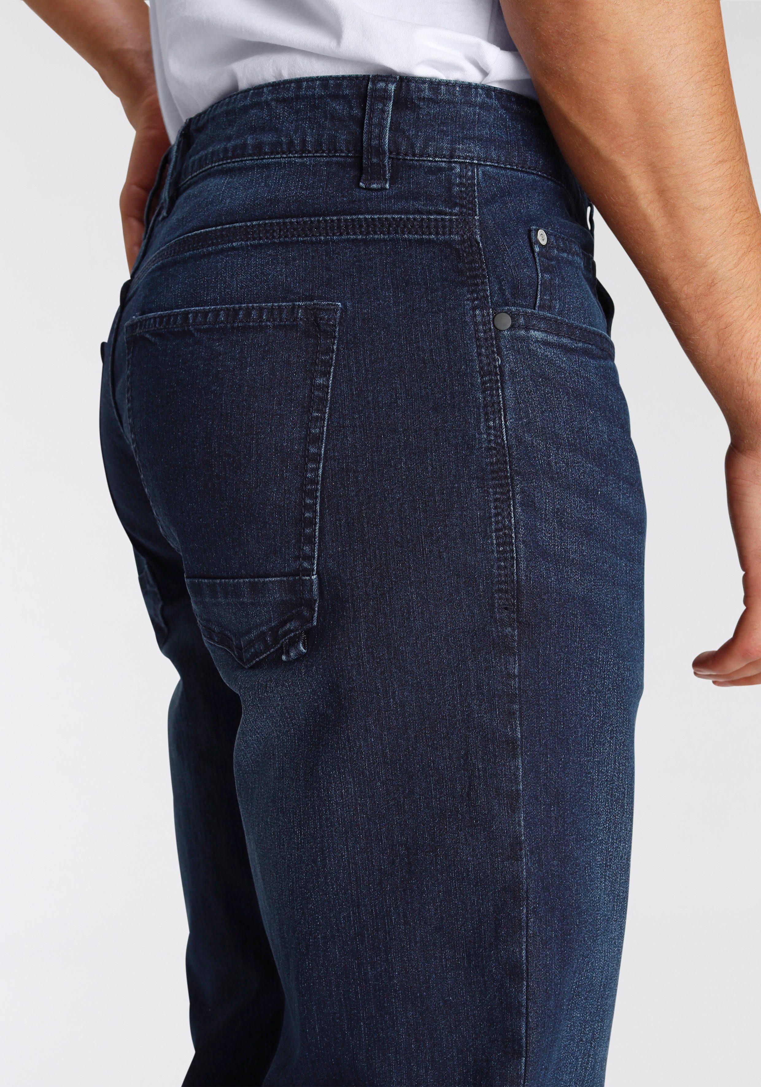 AJC Straight-Jeans dark Waschung blue leichter mit