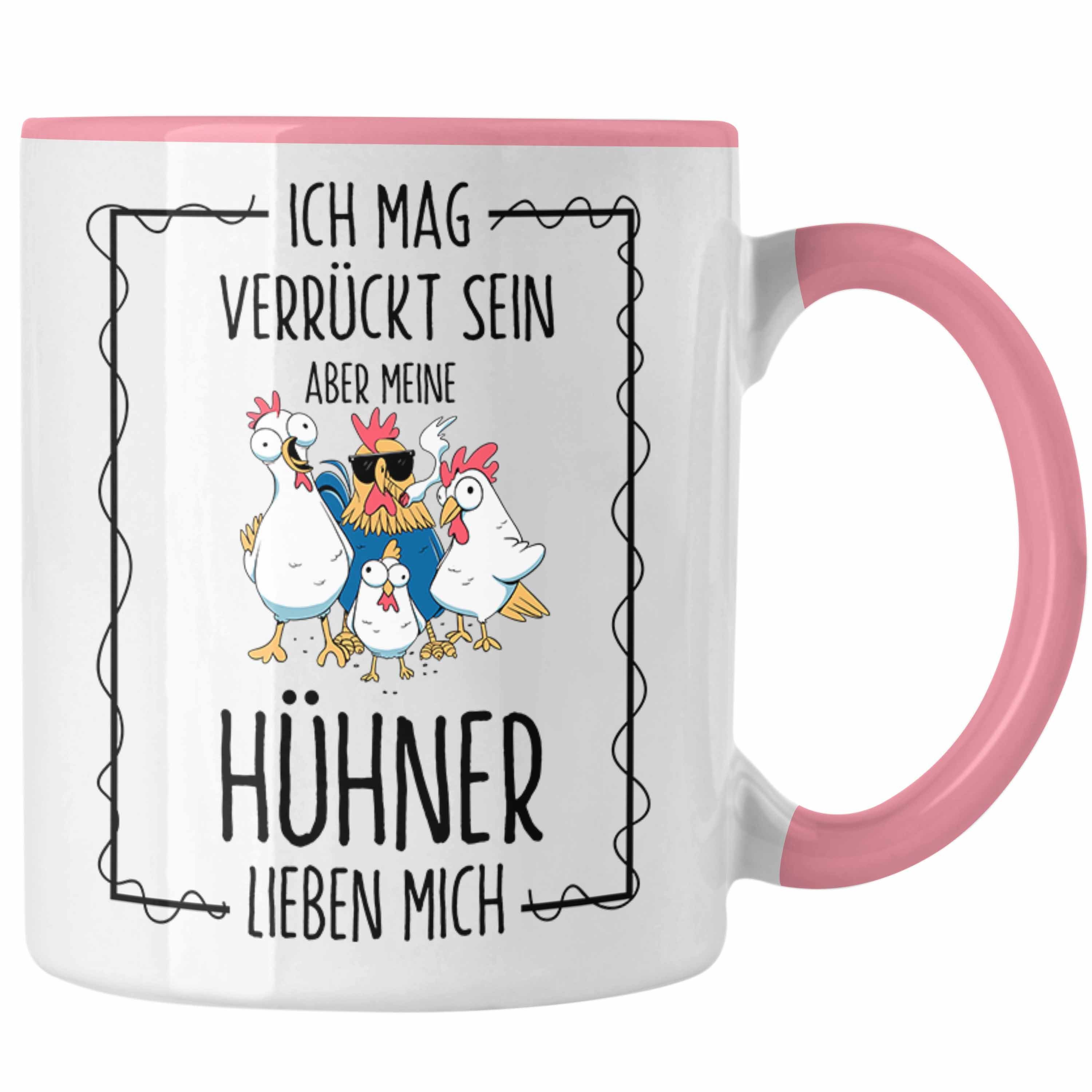 Trendation Tasse Lustige Hühner Tasse - Geschenkidee mit Spruch für Hühnerliebhaber Rosa