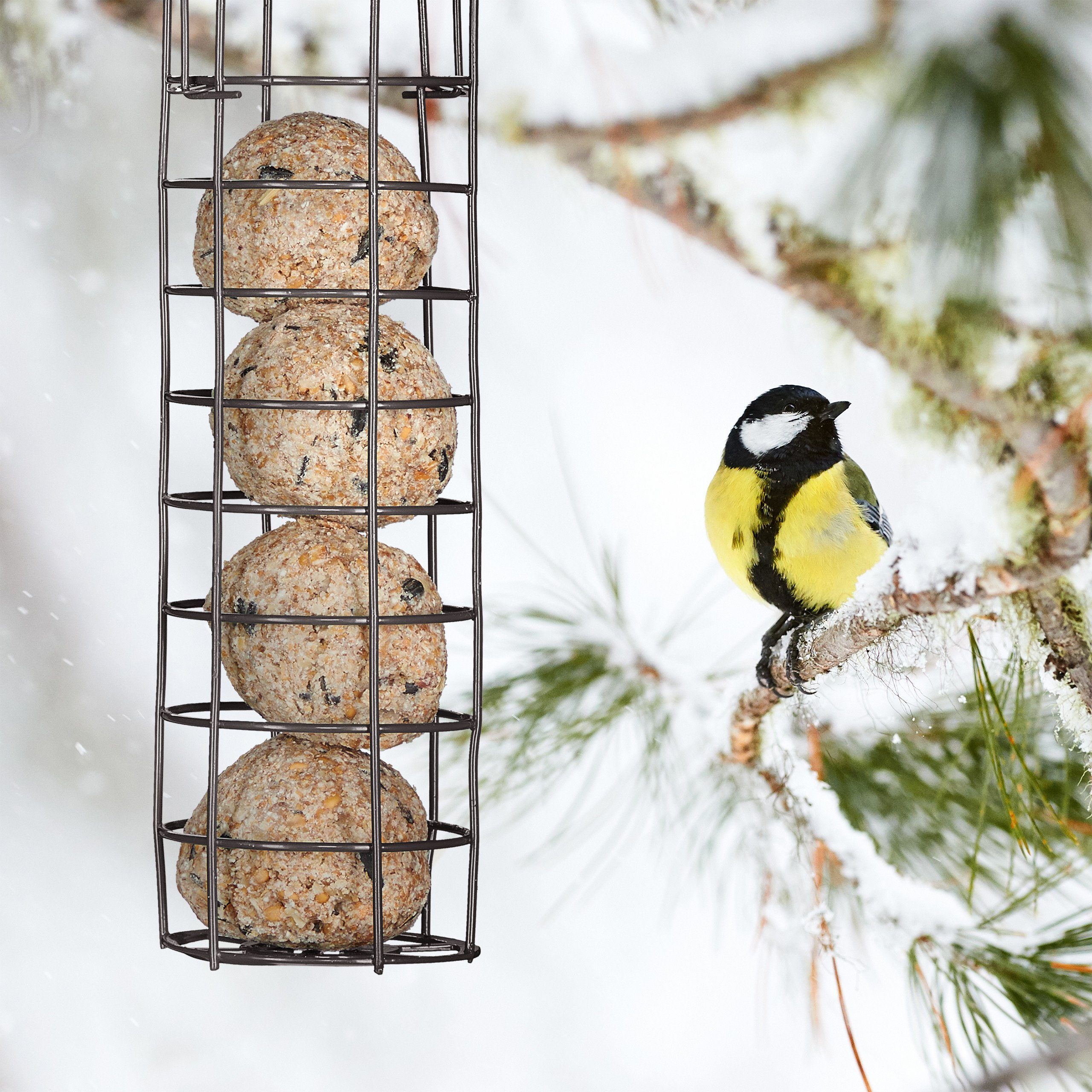 relaxdays Futterspender Meisenknödelhalter in Grau
