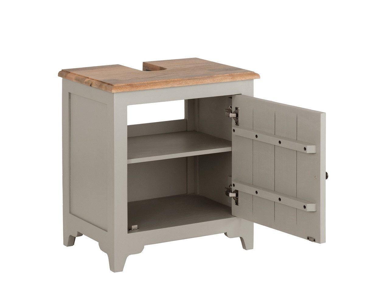 Main Möbel Waschbeckenunterschrank Waschbeckenunterschrank 60x64cm 'Belfort' Mango schilfgrün & natur