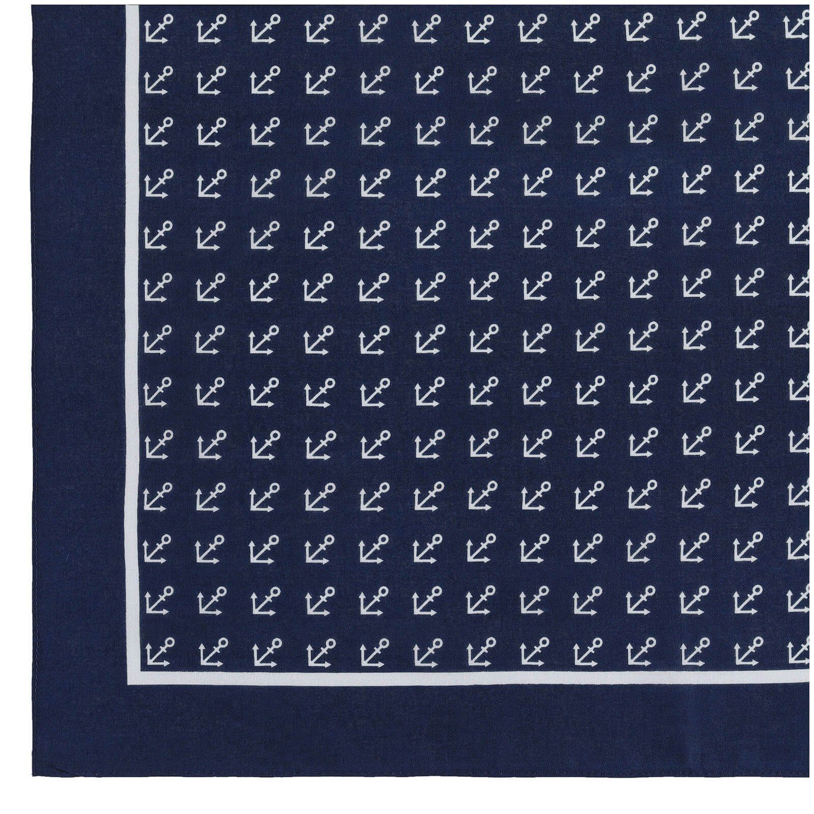 modAS Modetuch, Vierecktuch Bandana Kopftuch ca. 54x54 cm- Tuch in verschiedenen Designs und Farben aus Baumwolle (60) Blau mit Anker