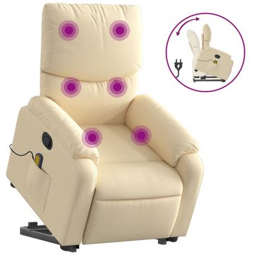 vidaXL Sessel Massagesessel mit Aufstehhilfe Creme Stoff (1-St)