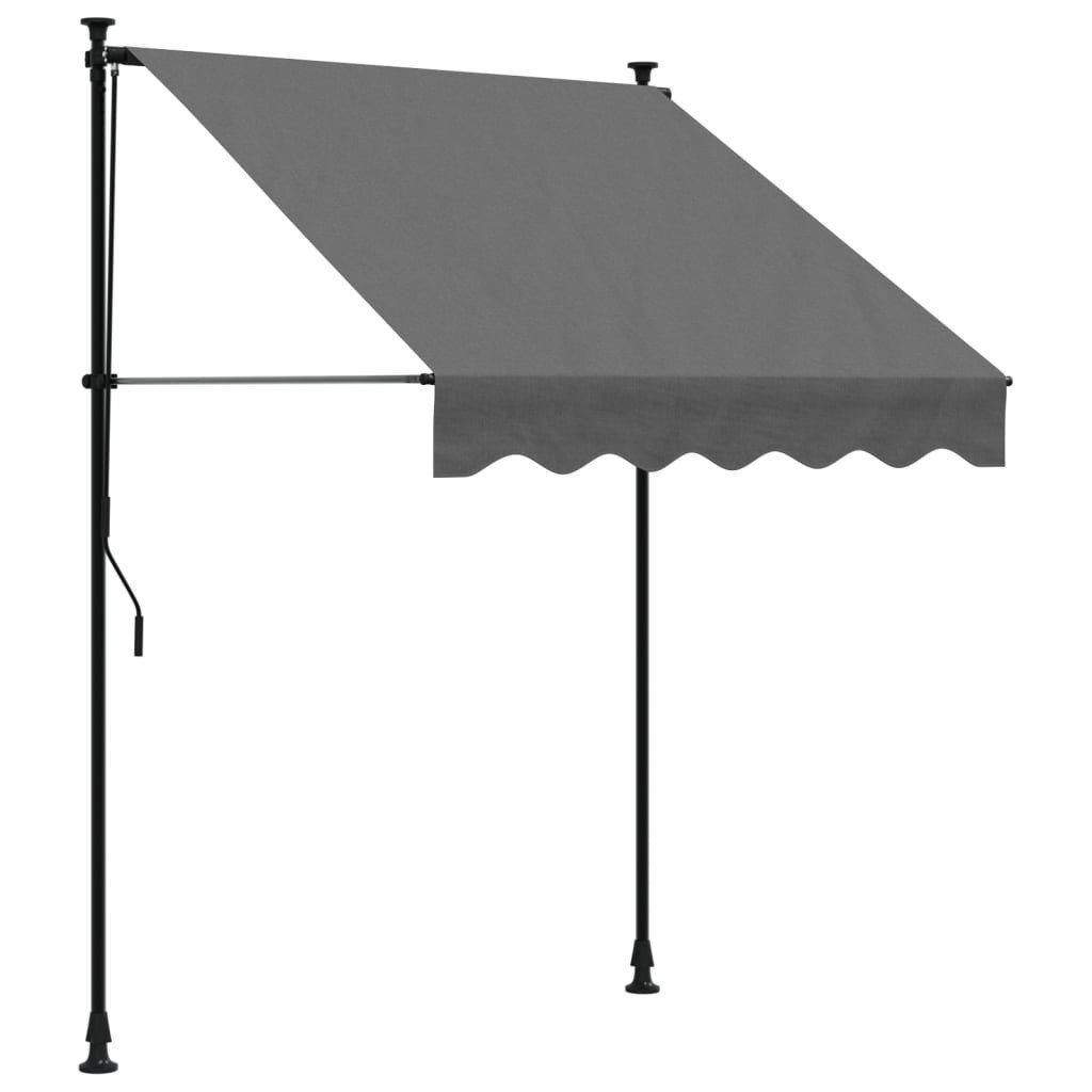 Markise Markise Terrassendach Einziehbar Anthrazit 150x150 cm Stoff und Stahl