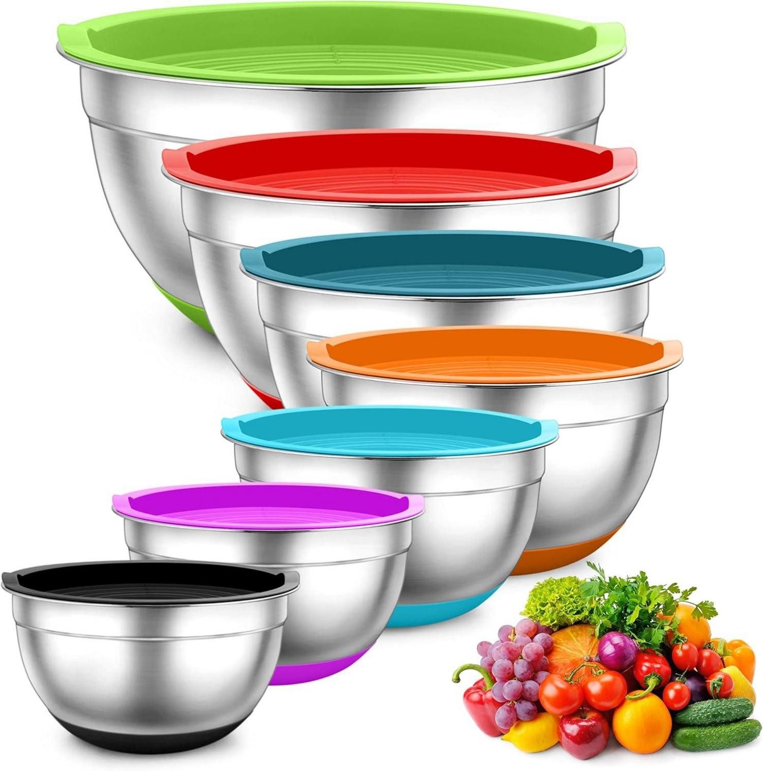 LuxusKollektion Küchenorganizer-Set Rührschüssel Set Edelstahl Salatschüsse günstig online kaufen