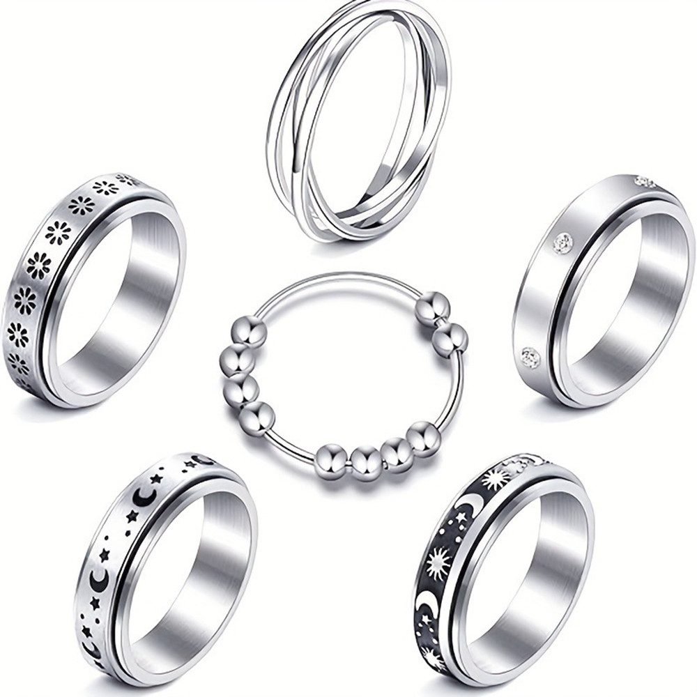 Coonoor Fingerring Damen Angst Spinning Ringe, Fidget Spinner Ringe,Zappelringe, für Stress Abbauen