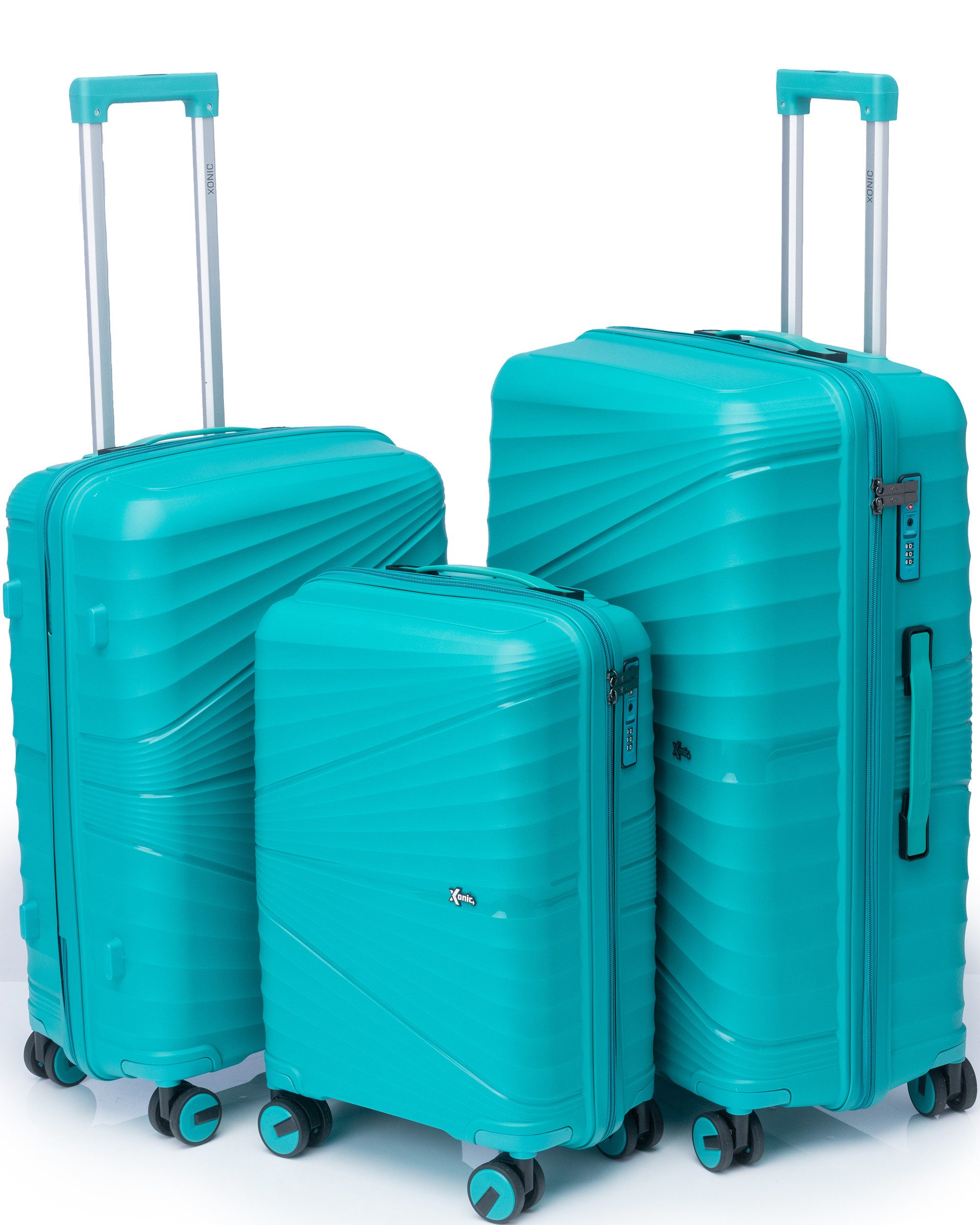 Koffer Xonic® Hartschalenkoffer Set Bruchsicherer Rollkoffer TSA -Seegrün