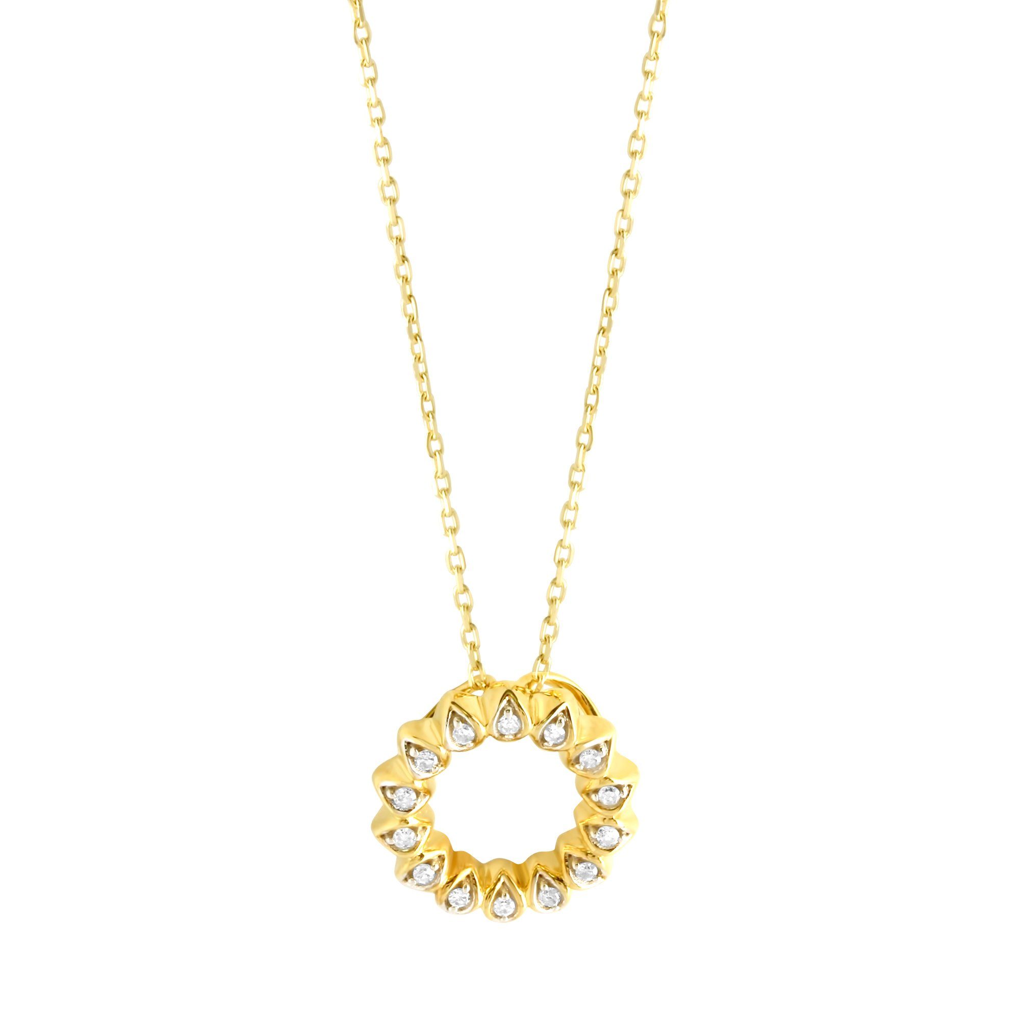 gelb mit by Ellen 375 Gold Diamant 0,10ct. zweifarbig Kette Anhänger K. Diamonds