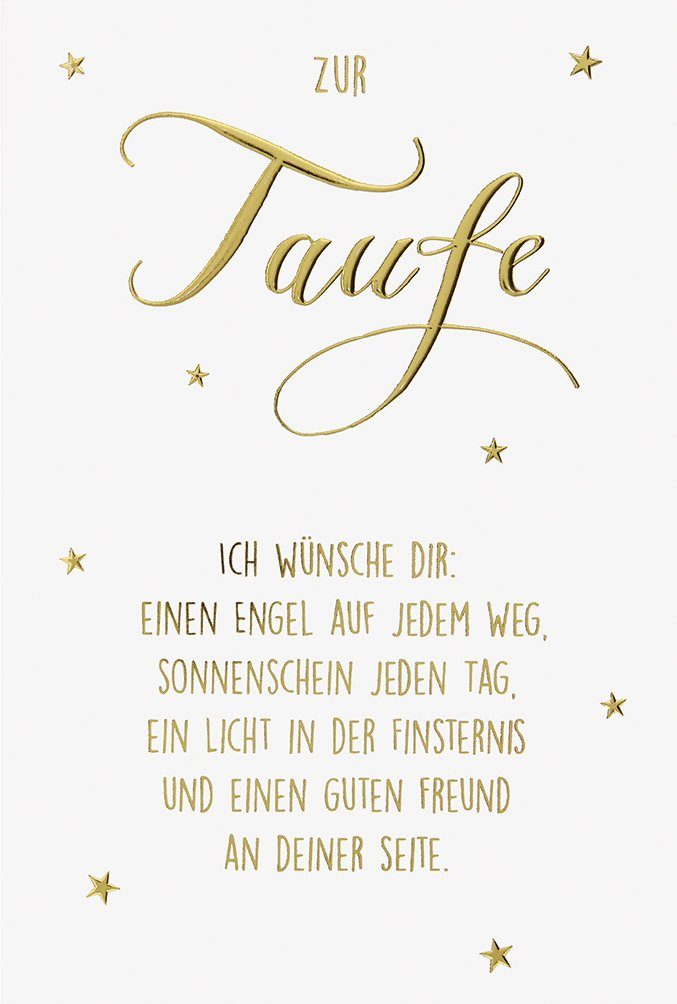 BSB Grußkarten Taufe - Glückwunschkarte im Format 11,5 x 17 cm mit Briefumschlag