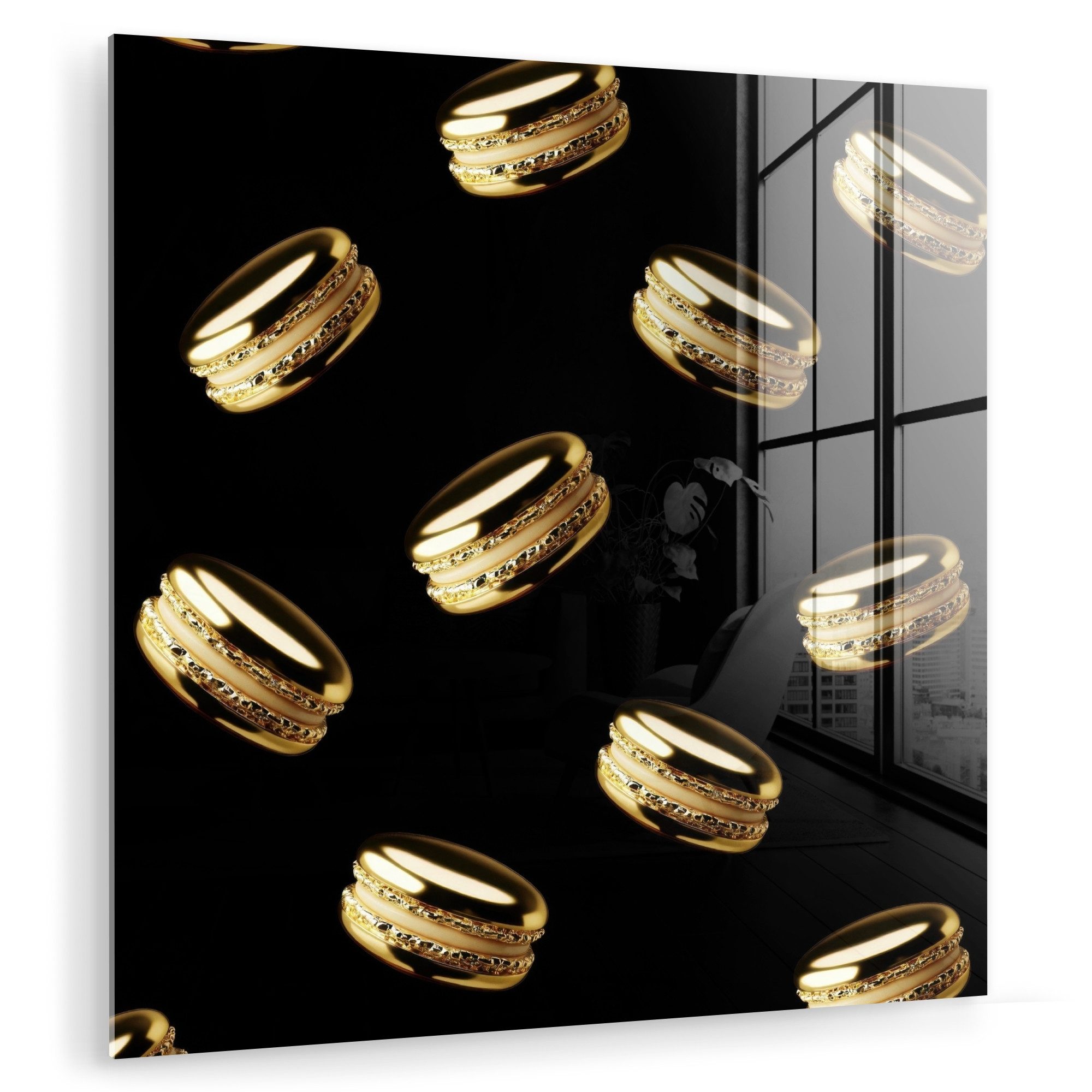 MuchoWow Acrylglasbild Makronen - Muster - günstig online kaufen