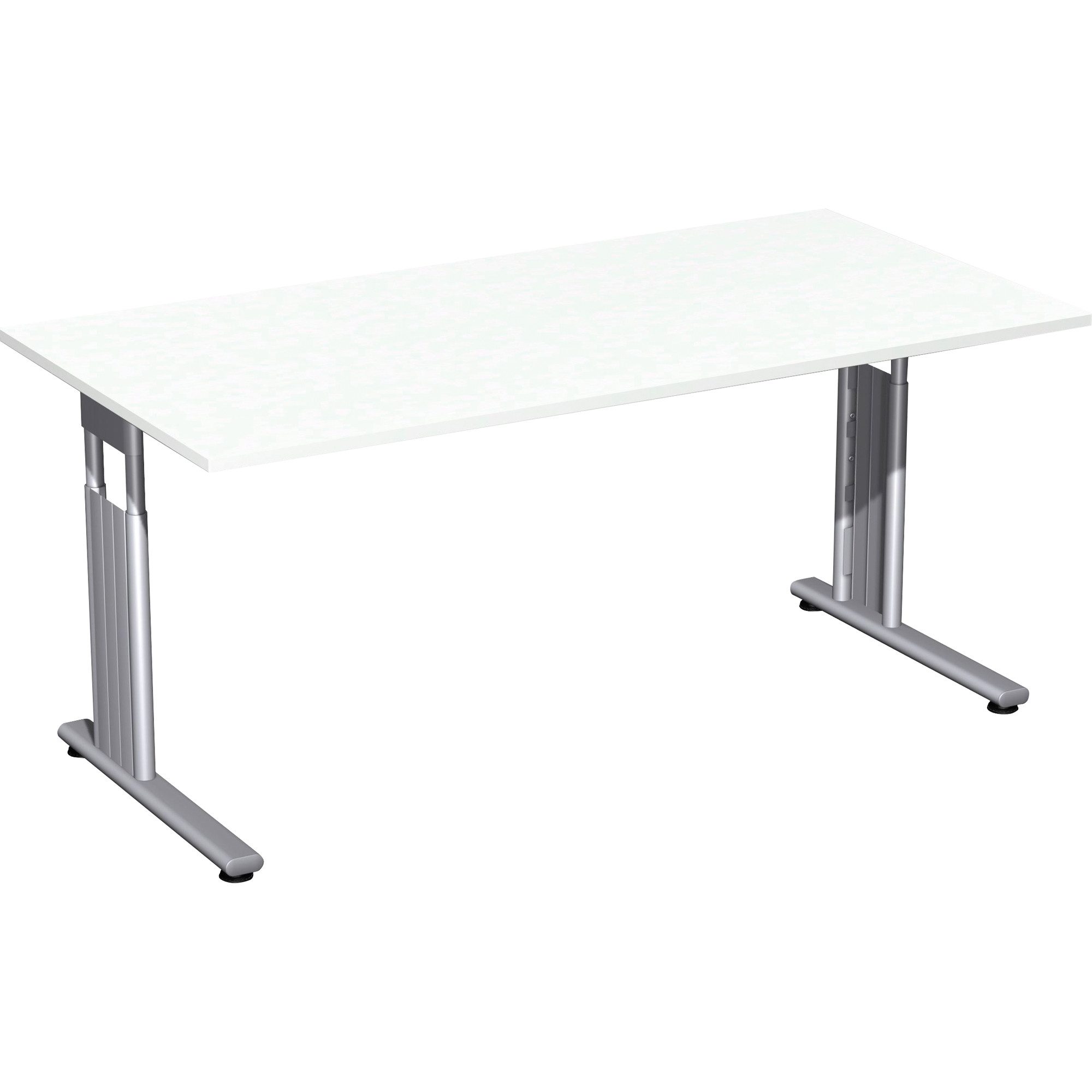 geramöbel Schreibtisch Schreibtisch Flex S-617103-WS 160x80x68-82mm weiß/silber